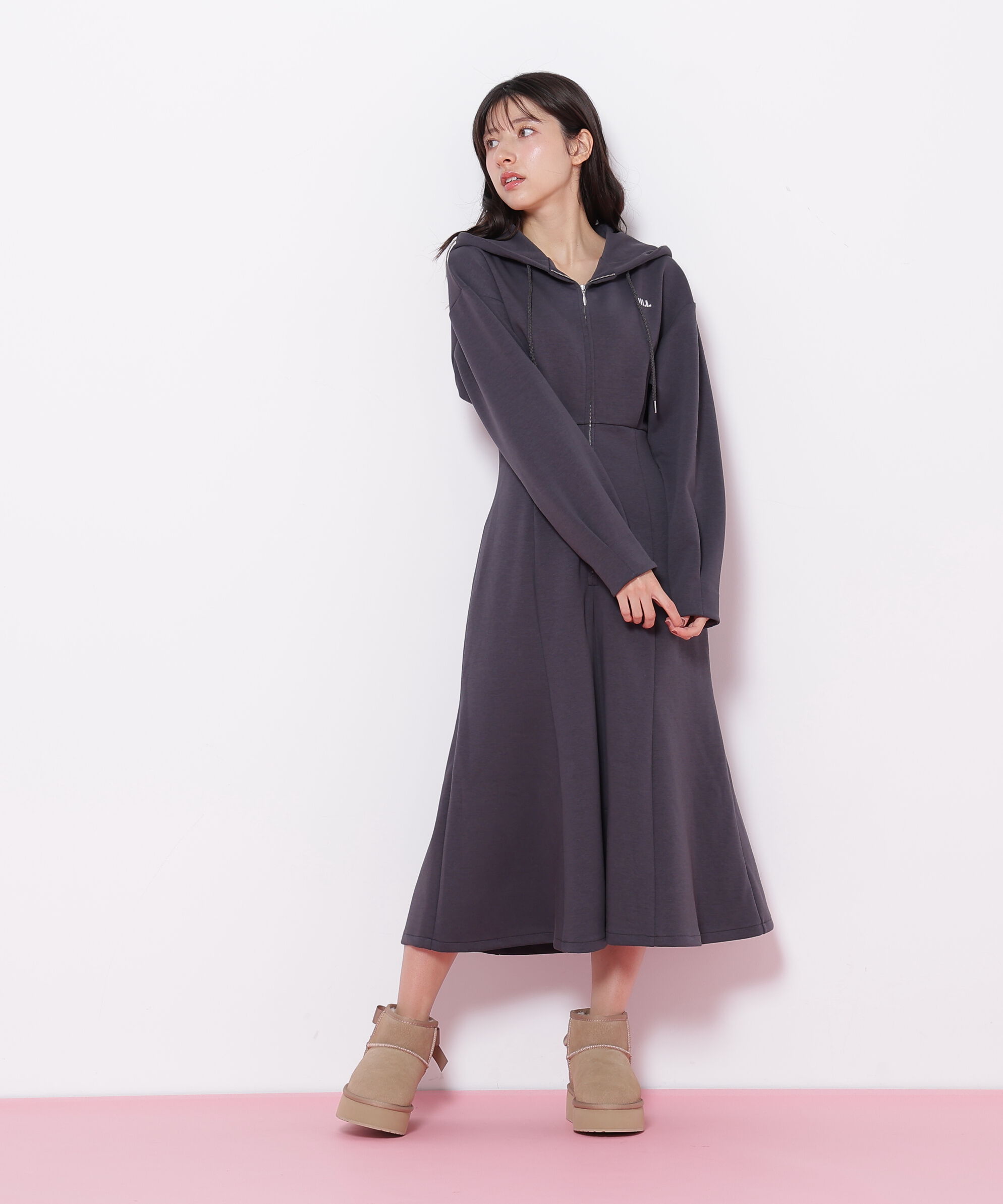  「ダイバーフーディーロングワンピース」|ワンピース|