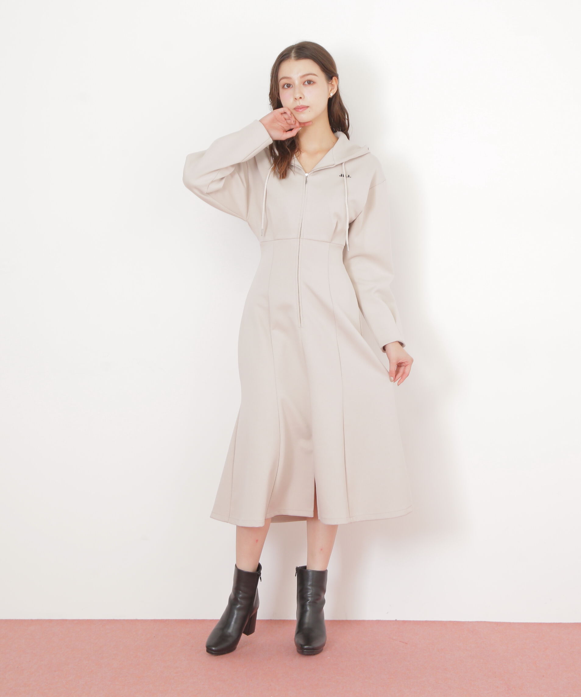  「ダイバーフーディーロングワンピース」|ワンピース|