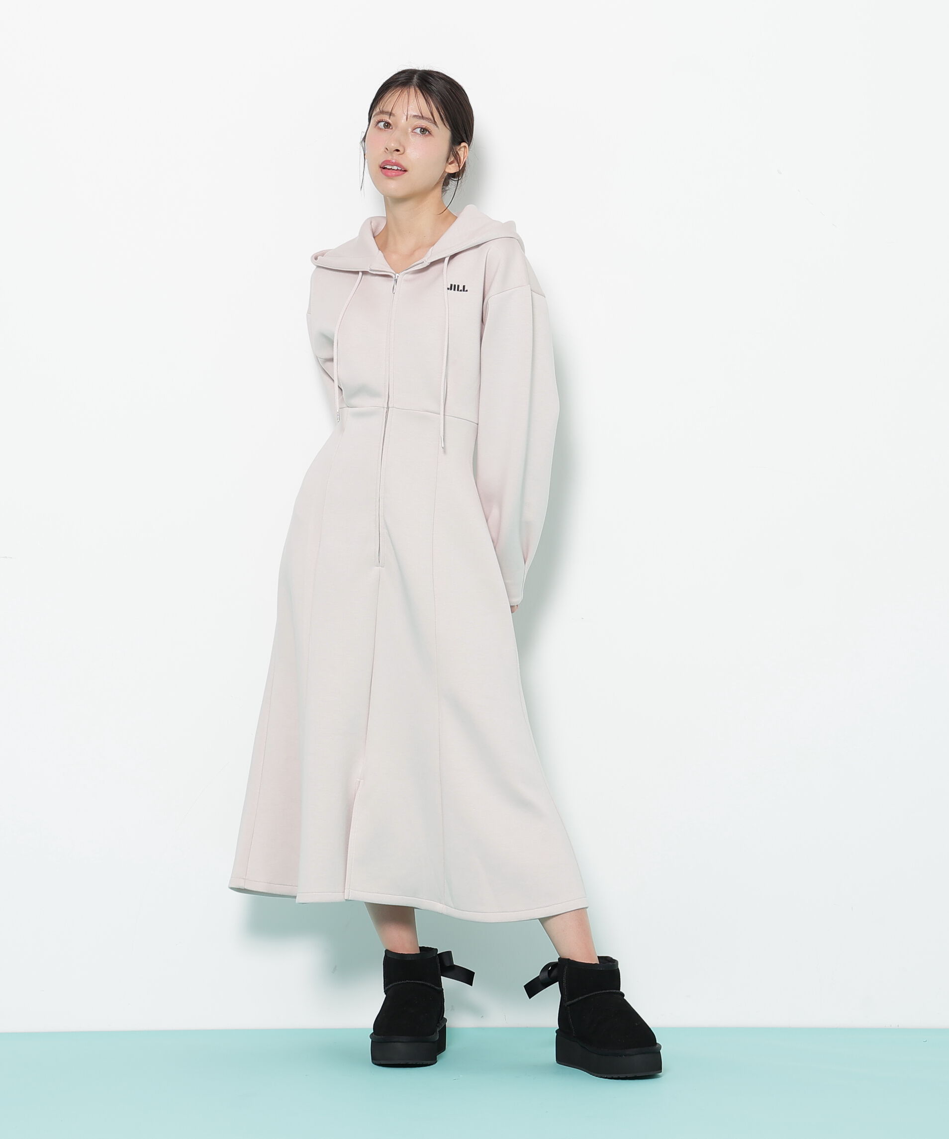  「ダイバーフーディーロングワンピース」|ワンピース|