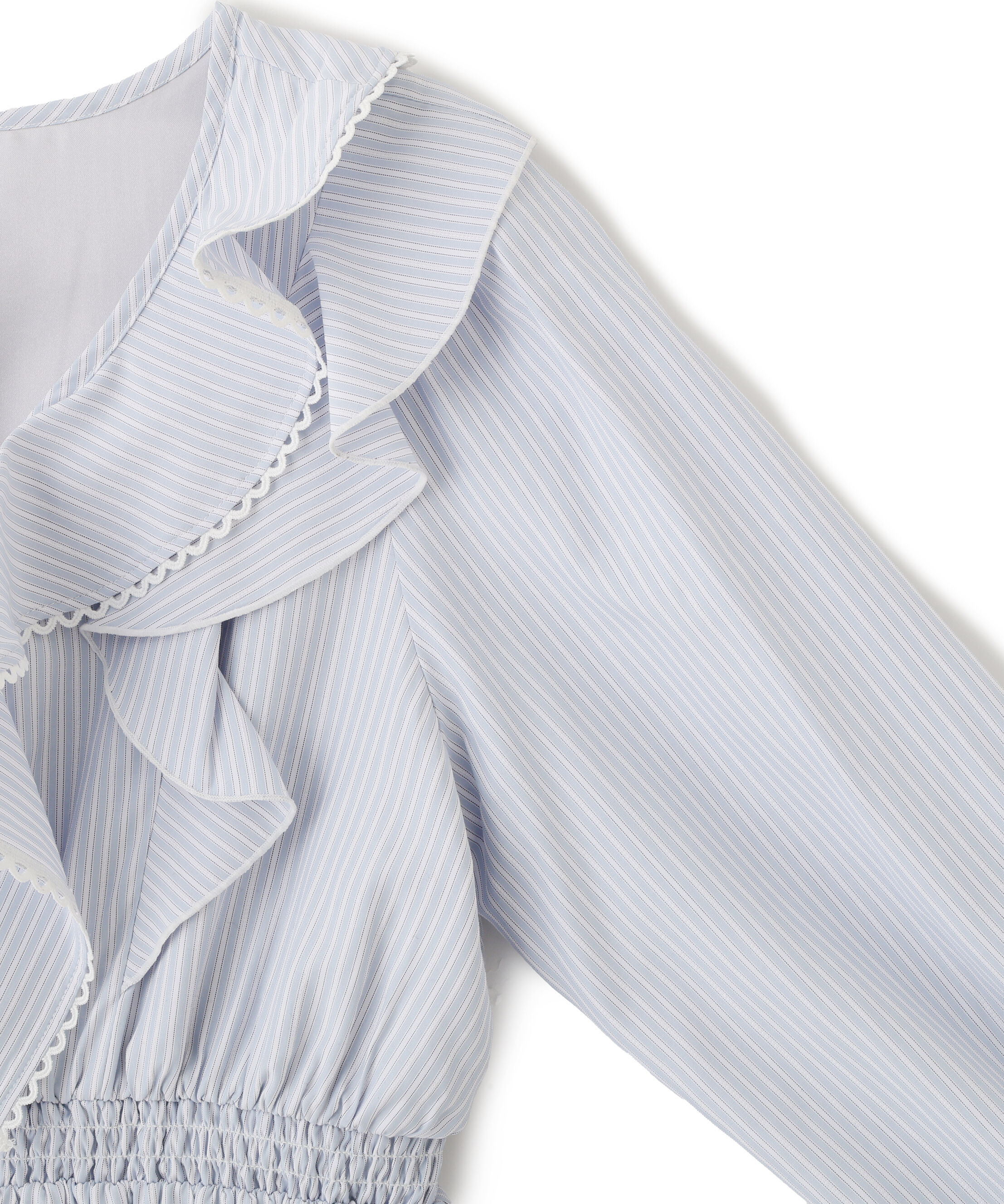  「ストライプレースミニワンピース」|ワンピース|