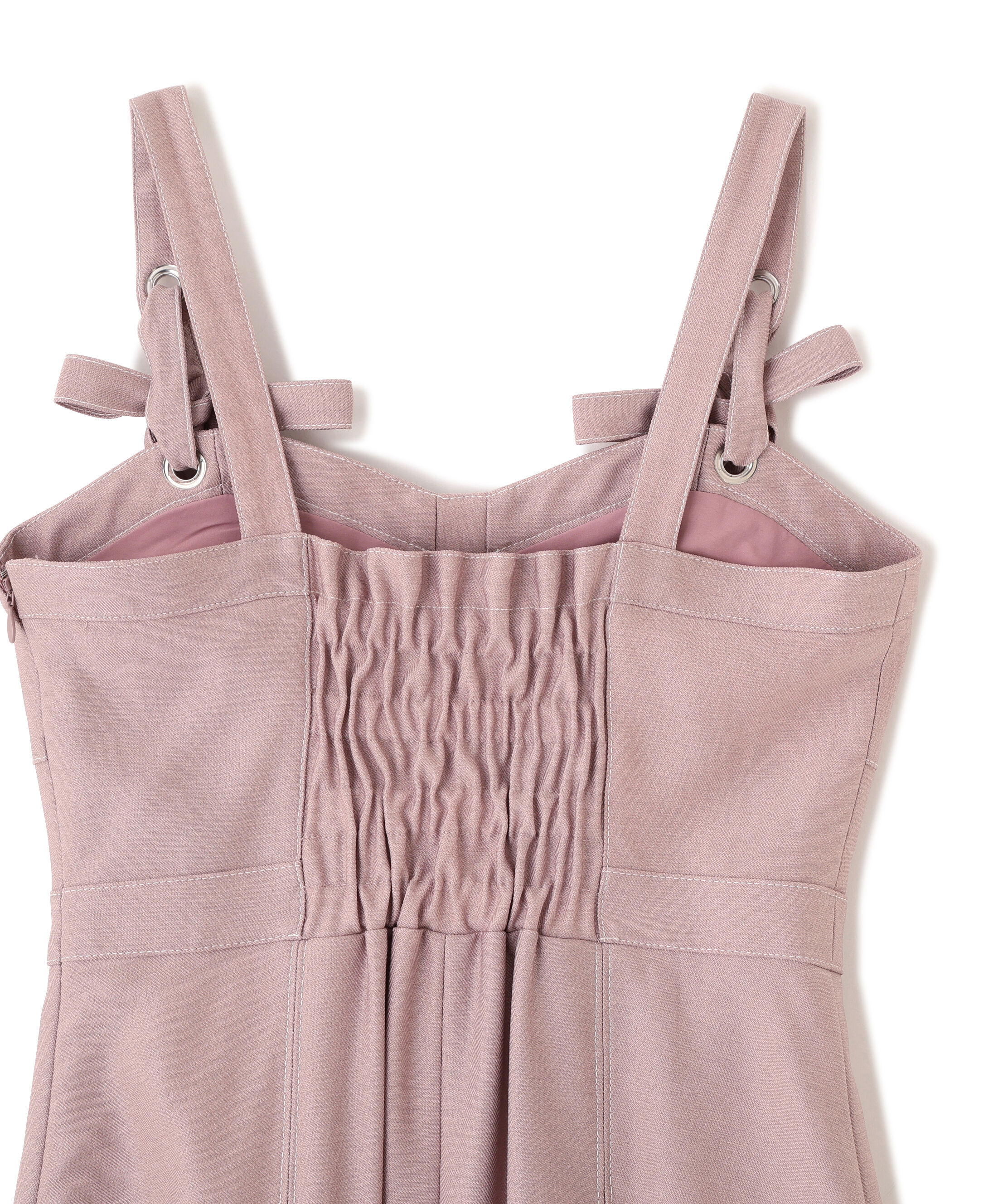  「デニムライク配色ステッチビスチェジャンスカ」|ワンピース|