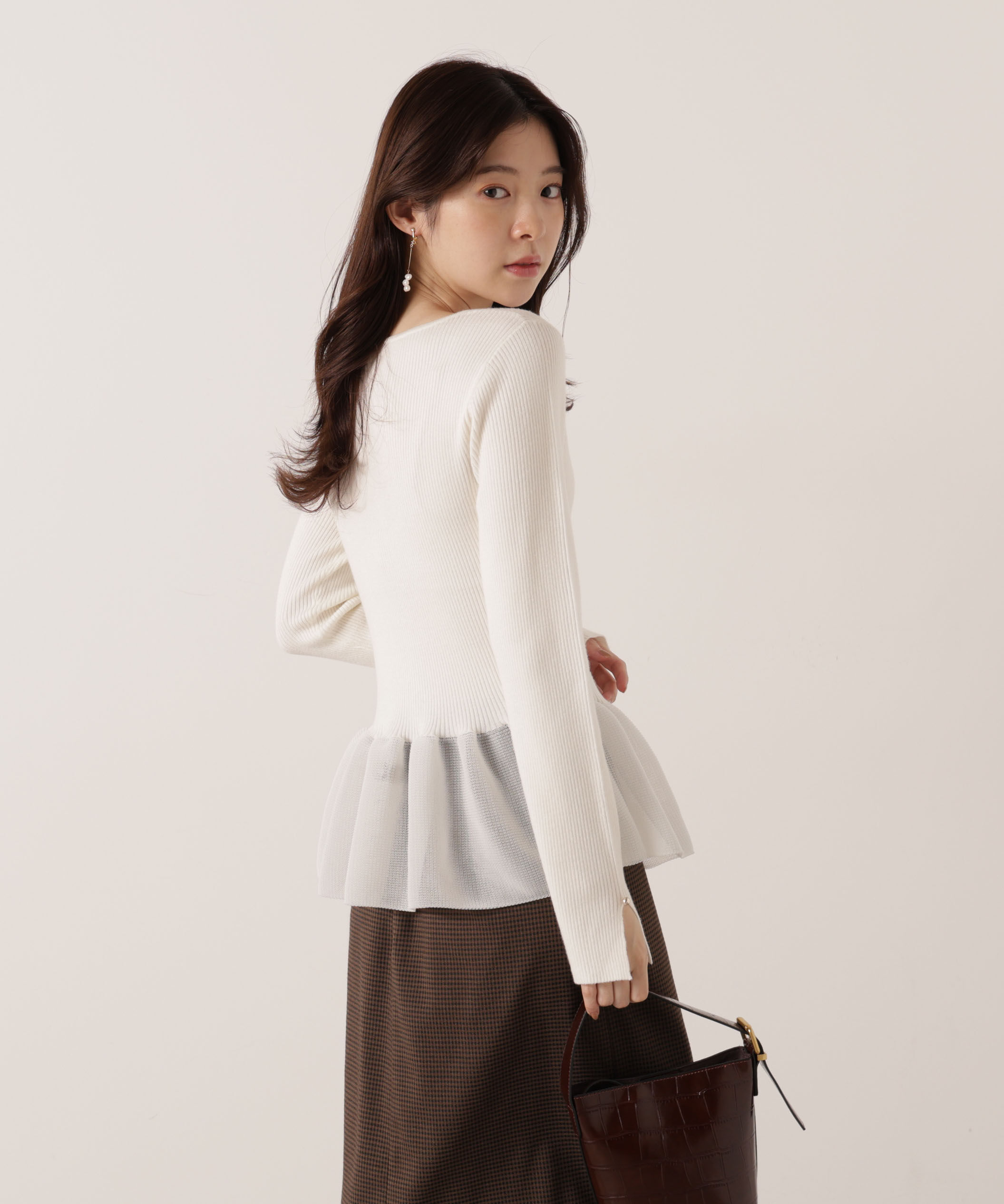 PROPORTION BODY DRESSING「＜ウォッシャブル＞ペプラムリブニット 25AW」|ニット・セーター|