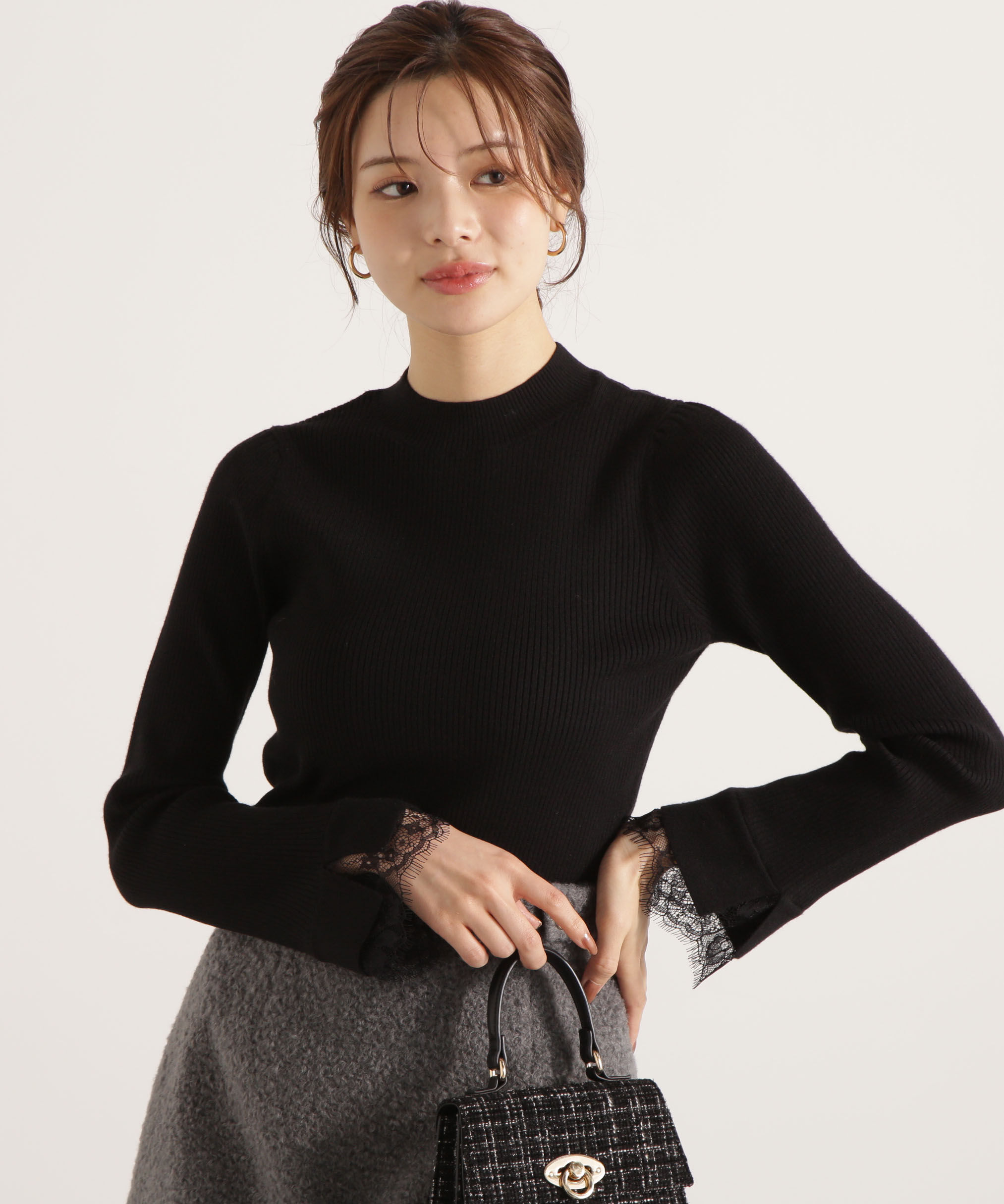 PROPORTION BODY DRESSING「レースドッキングスリーブニット 25AW」|ニット・セーター|