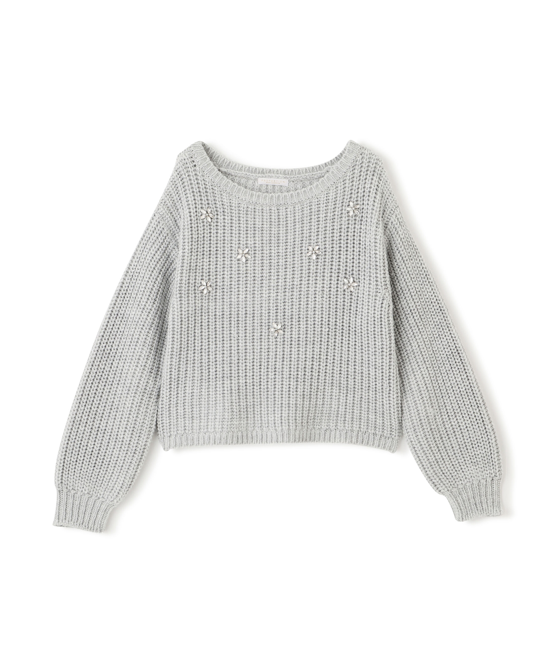 PROPORTION BODY DRESSING「ビジュー付畔ニット　25AW」|ニット・セーター|