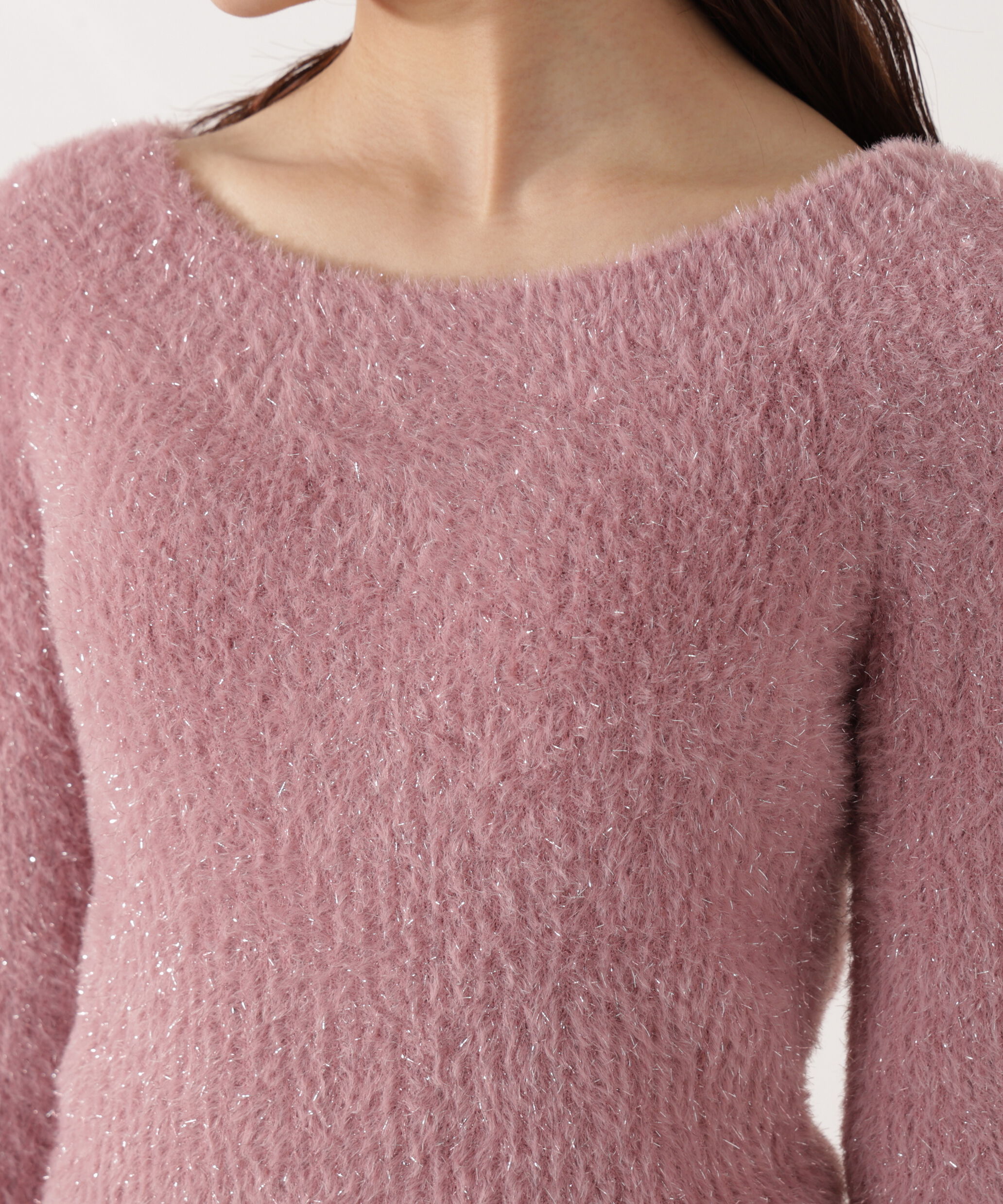 PROPORTION BODY DRESSING「ラメフェザーボートネックニット 26SS」|ニット・セーター|