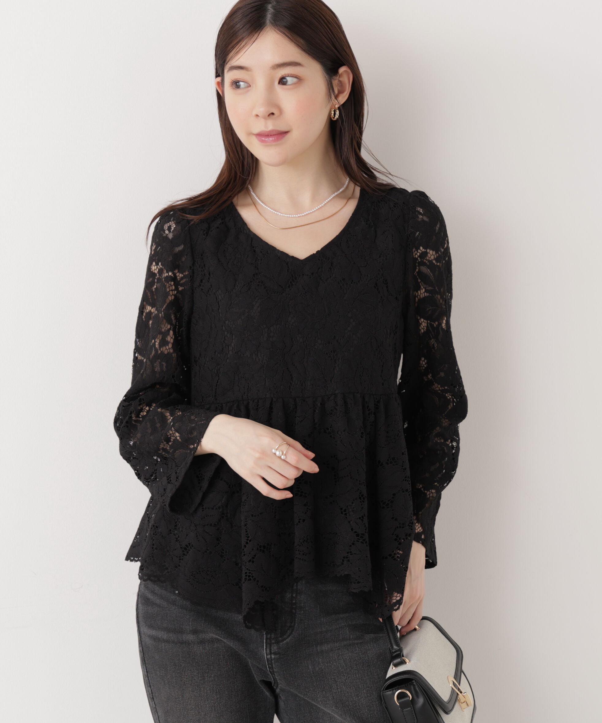 PROPORTION BODY DRESSING「レースペプラムブラウス　26SS」|シャツ・ブラウス|