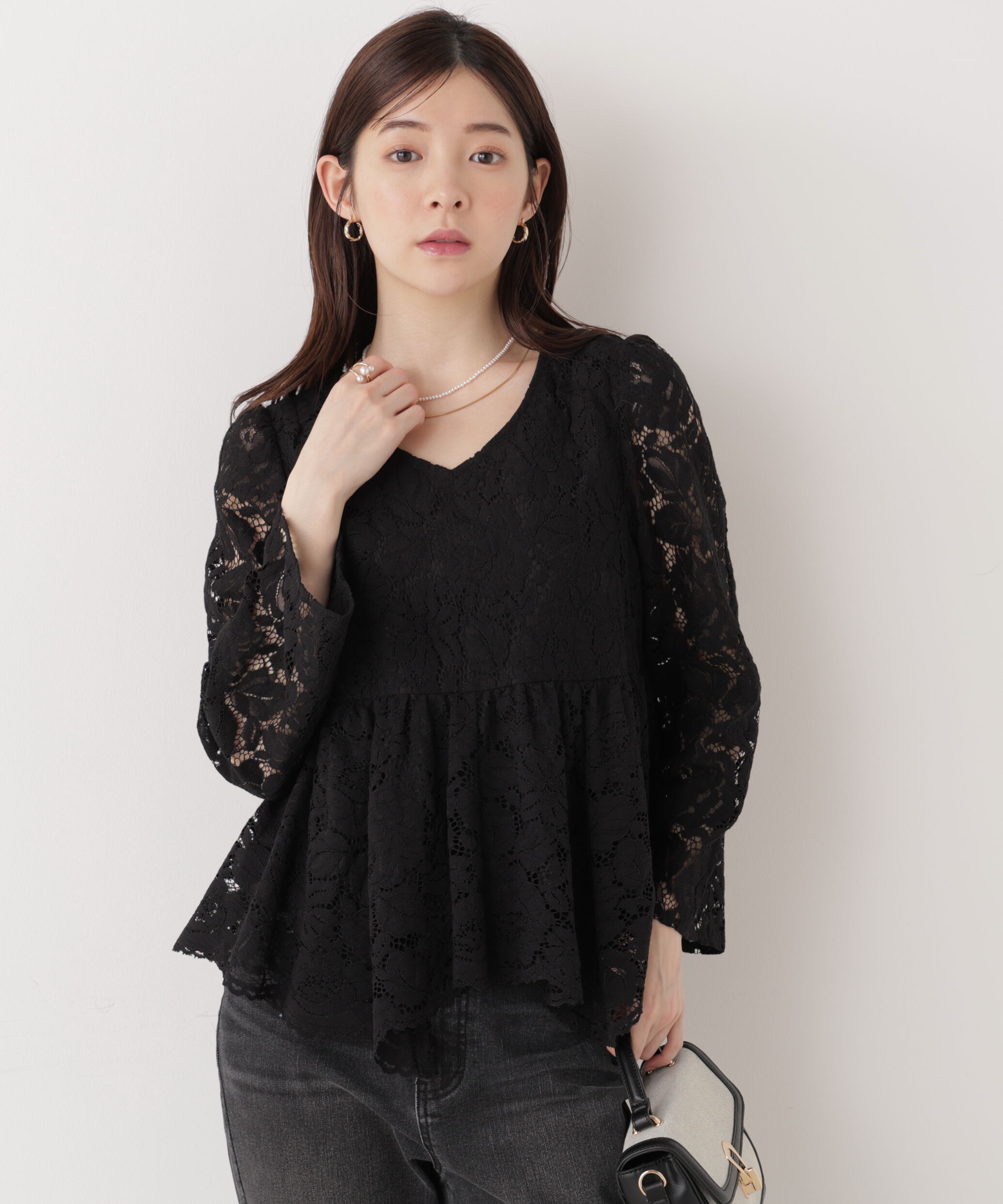 PROPORTION BODY DRESSING「レースペプラムブラウス　26SS」|シャツ・ブラウス|