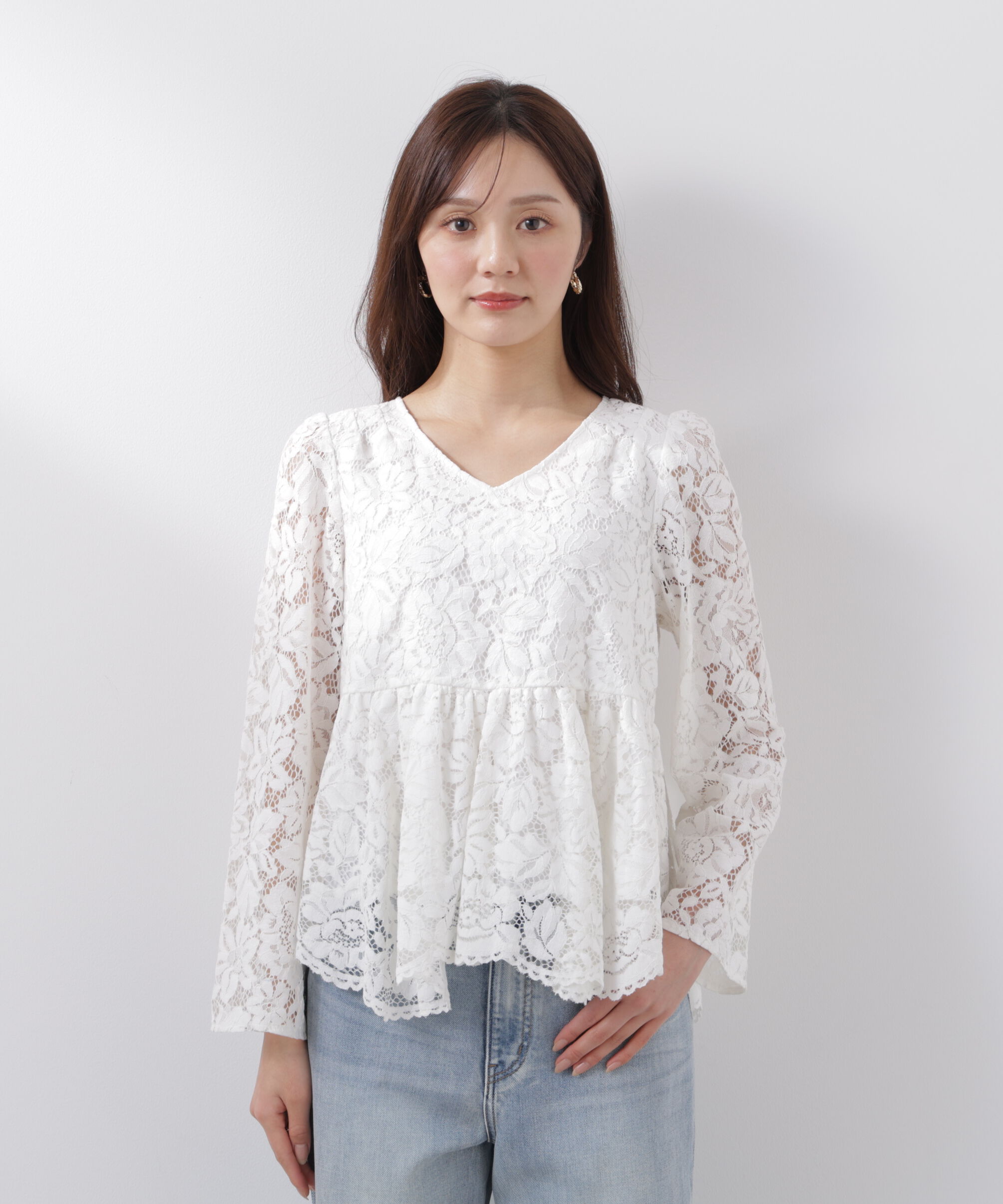 PROPORTION BODY DRESSING「レースペプラムブラウス　26SS」|シャツ・ブラウス|