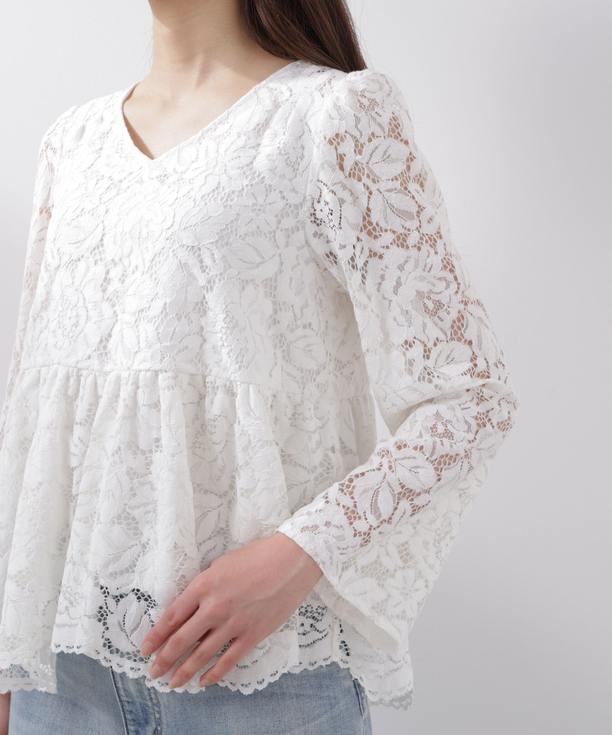 PROPORTION BODY DRESSING「レースペプラムブラウス　26SS」|シャツ・ブラウス|