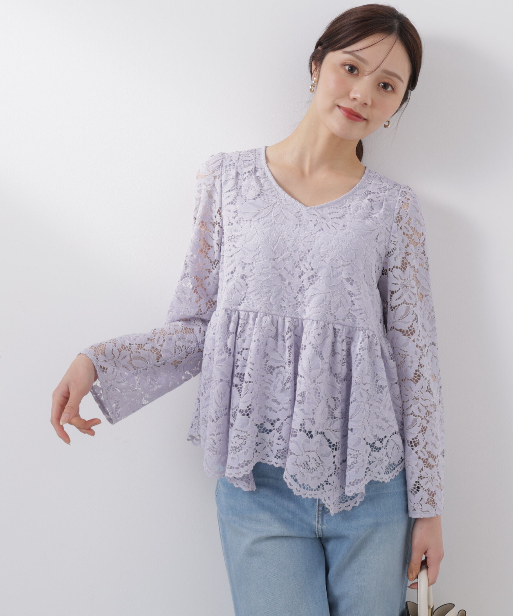 PROPORTION BODY DRESSING「レースペプラムブラウス　26SS」|シャツ・ブラウス|