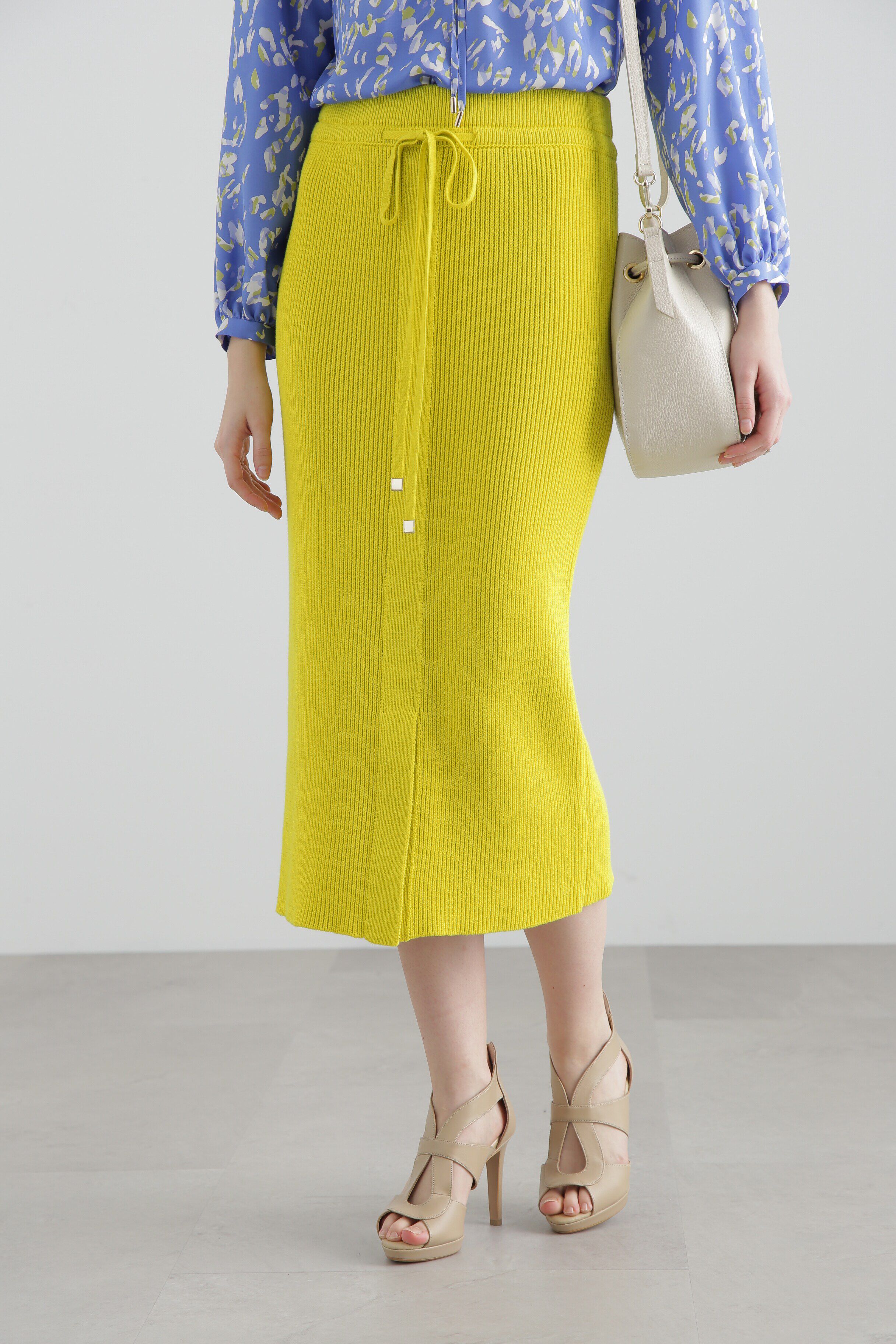  「◆ローゲージコットンアップスカート」|スカート|イエロー