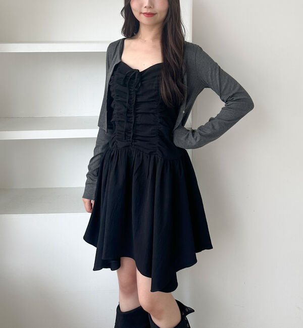 archives「ドロストイレヘムミニキャミワンピース」|チュニック|BLACK