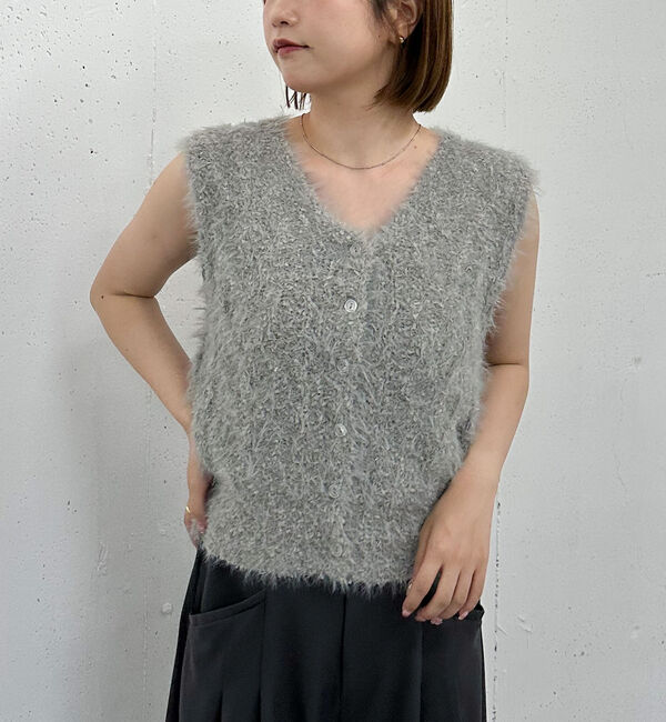 archives「ＭＩＸヤーンケーブルニットベスト」|ニット・セーター|GRAY