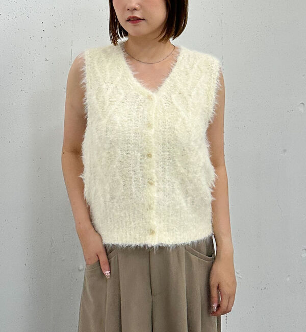 archives「ＭＩＸヤーンケーブルニットベスト」|ニット・セーター|