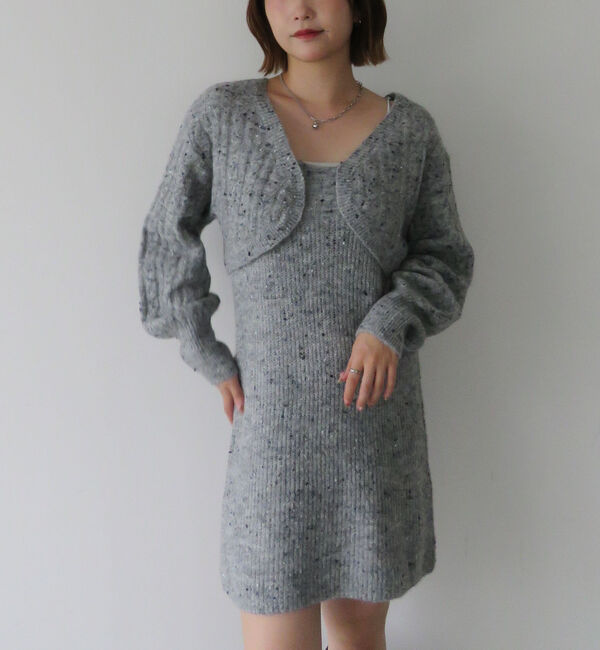 archives「ネップケーブルニットボレロ&times;ミニキャミワンピＳＥＴ」|チュニック|