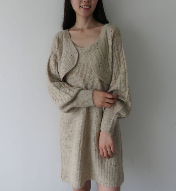 archives「ネップケーブルニットボレロ&times;ミニキャミワンピＳＥＴ」|チュニック|IVORY