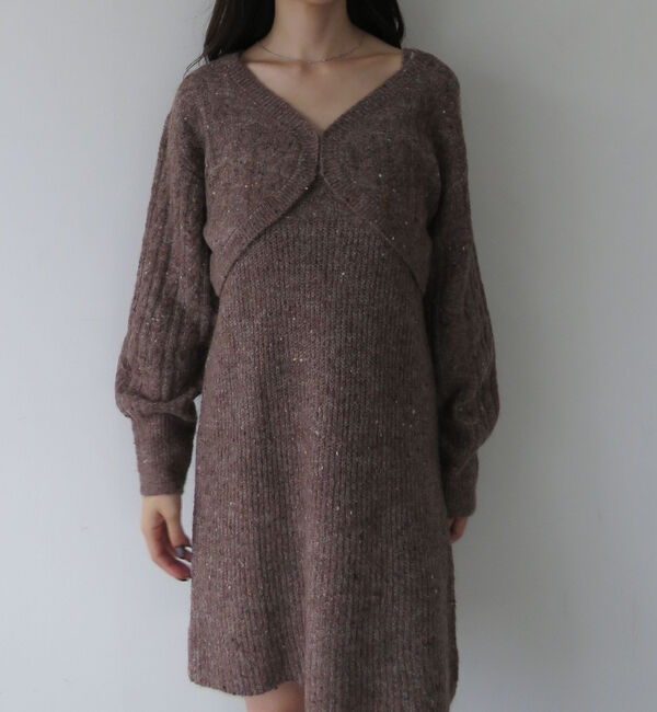 archives「ネップケーブルニットボレロ&times;ミニキャミワンピＳＥＴ」|チュニック|