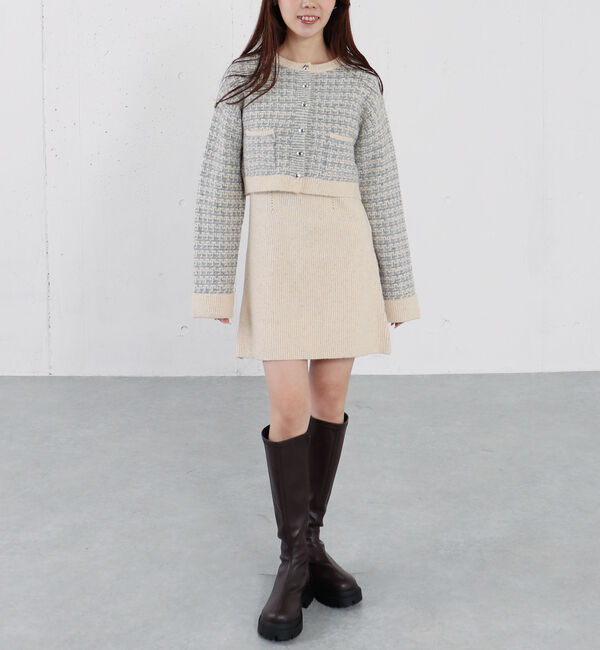 archives「ツイードニットカーディガン&times;ミニキャミワンピＳＥＴ」|チュニック|IVORY