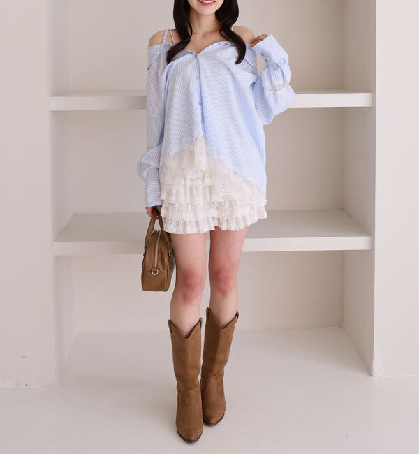 archives「レースコンビ２ｗａｙオフショルシャツ」|シャツ・ブラウス|