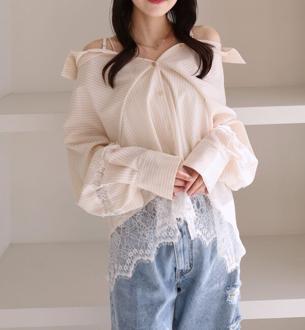 archives「レースコンビ２ｗａｙオフショルシャツ」|シャツ・ブラウス|