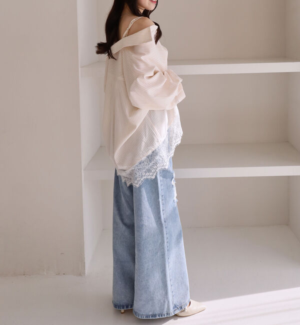 archives「レースコンビ２ｗａｙオフショルシャツ」|シャツ・ブラウス|