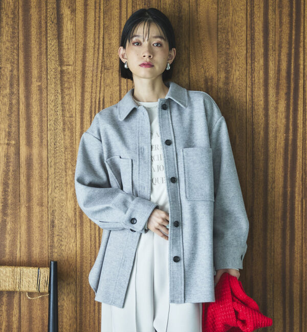 Doux archives「ジャージメルトンシャツジャケット」|テーラードジャケット|