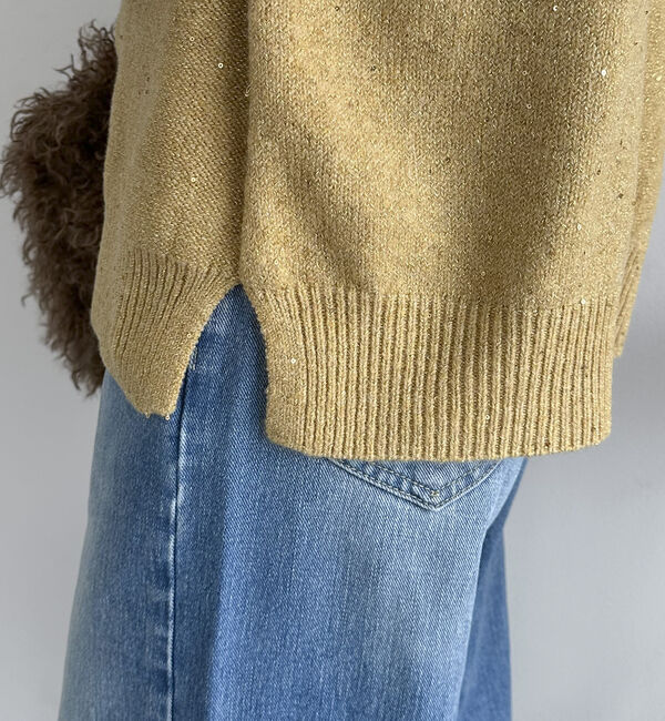 Doux archives「スパンコールボートネックニット」|ニット・セーター|