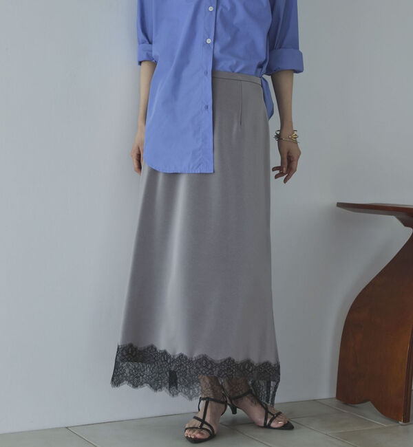 Doux archives「レースサテンスカート」|スカート|GRAY