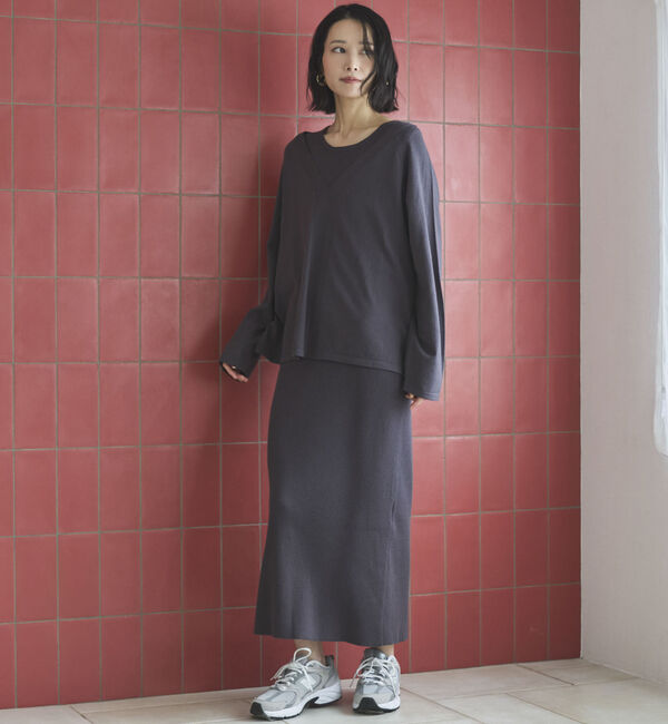 Doux archives「ＶネックニットＳＥＴリブワンピース」|ワンピース|