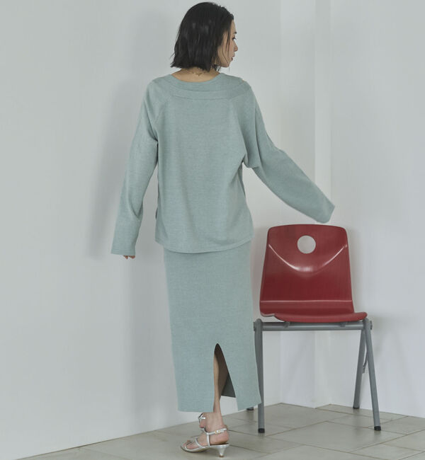 Doux archives「ＶネックニットＳＥＴリブワンピース」|ワンピース|