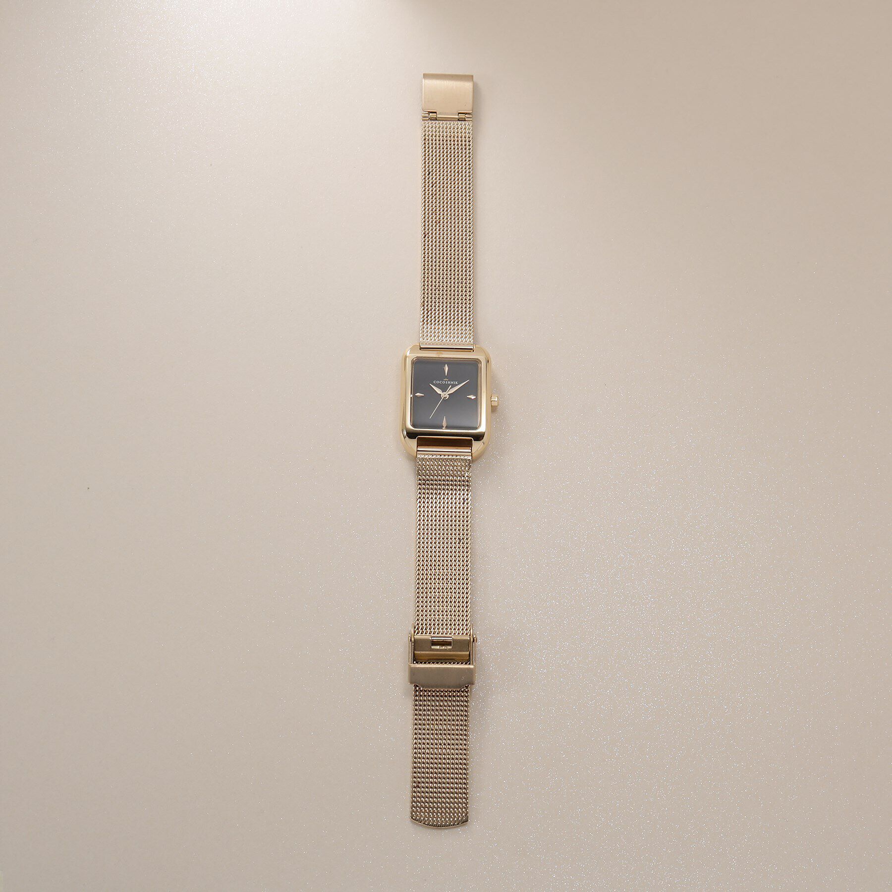 COCOSHNIK「RGスクエアメッシュベルト ウォッチ（ブラック）」|腕時計|