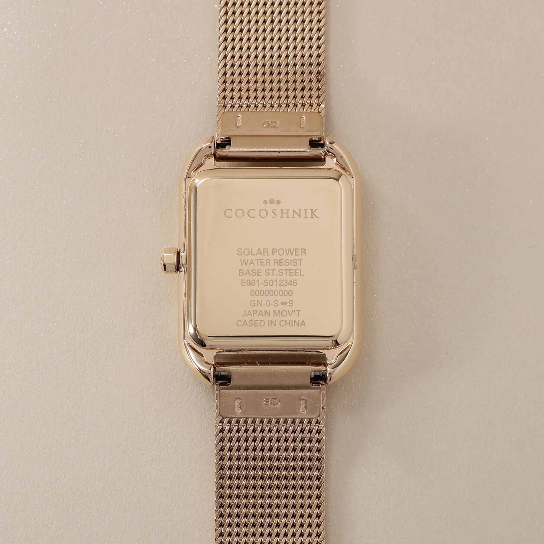 COCOSHNIK「RGスクエアメッシュベルト ウォッチ（ブラック）」|腕時計|