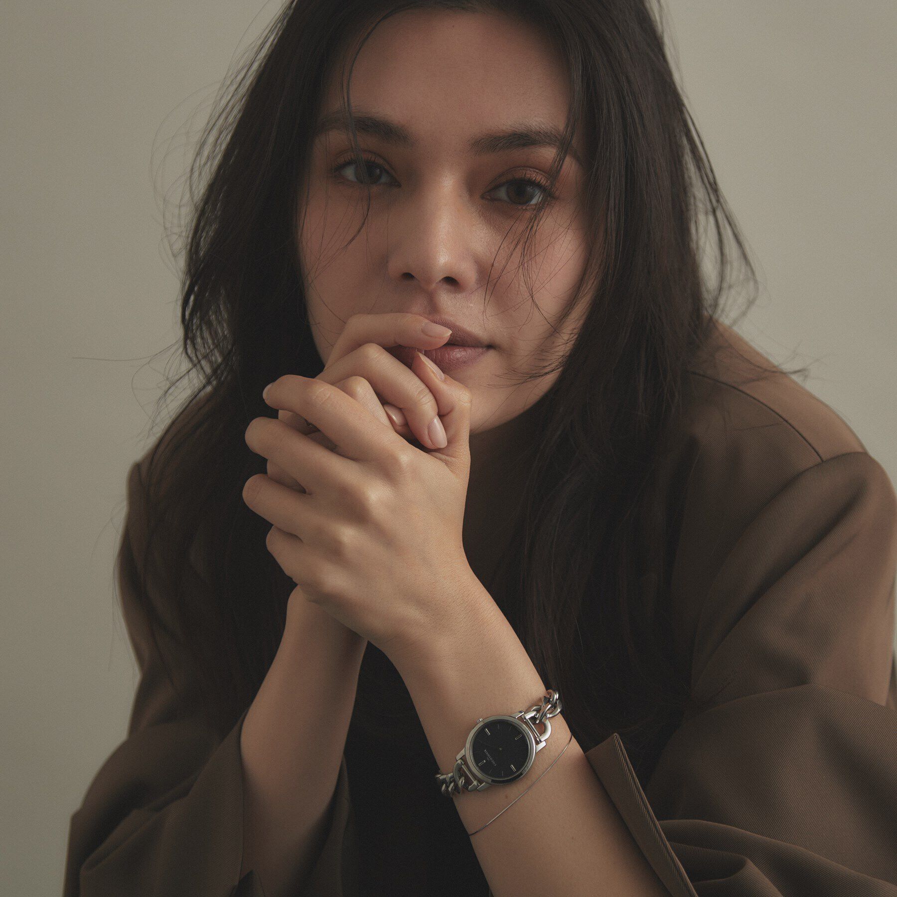 COCOSHNIK「SSラウンドチェーンベルト ウォッチ（ブラックマット）」|腕時計|