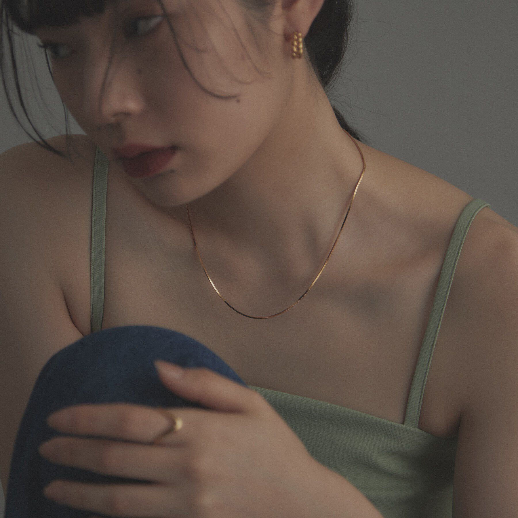 COCOSHNIK ONKITSCH「シルバー デザインチェーン コンパクトネックレス GP」|ネックレス|