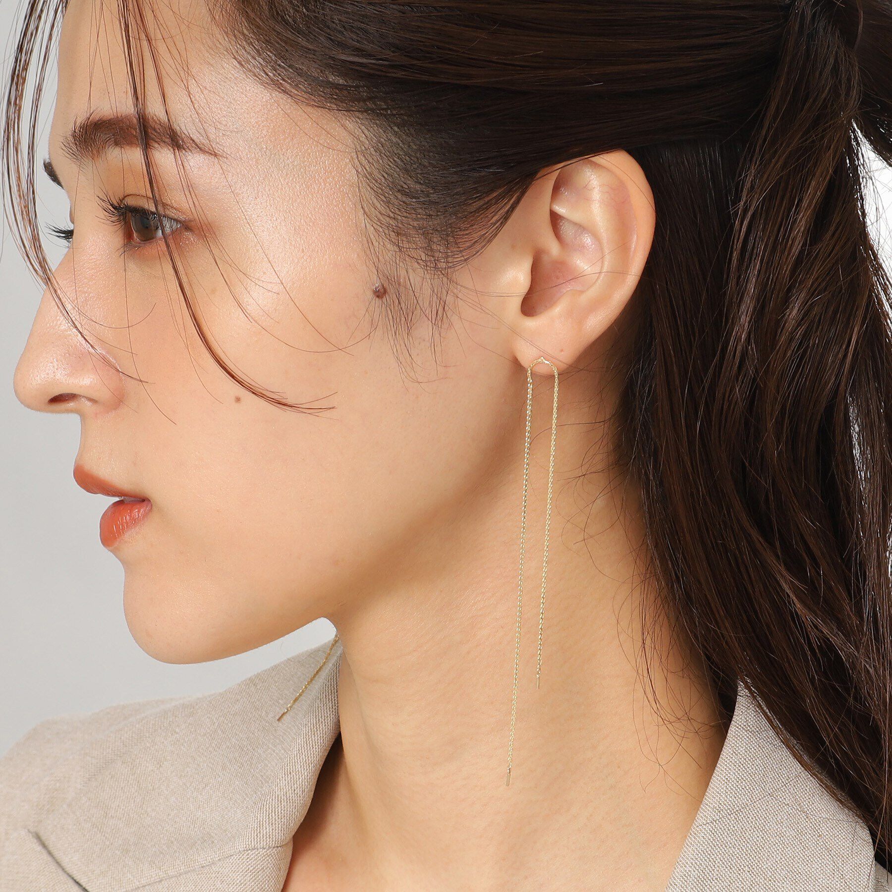 COCOSHNIK「K10スパイクトリプルターン スタッドピアス」|ピアス|