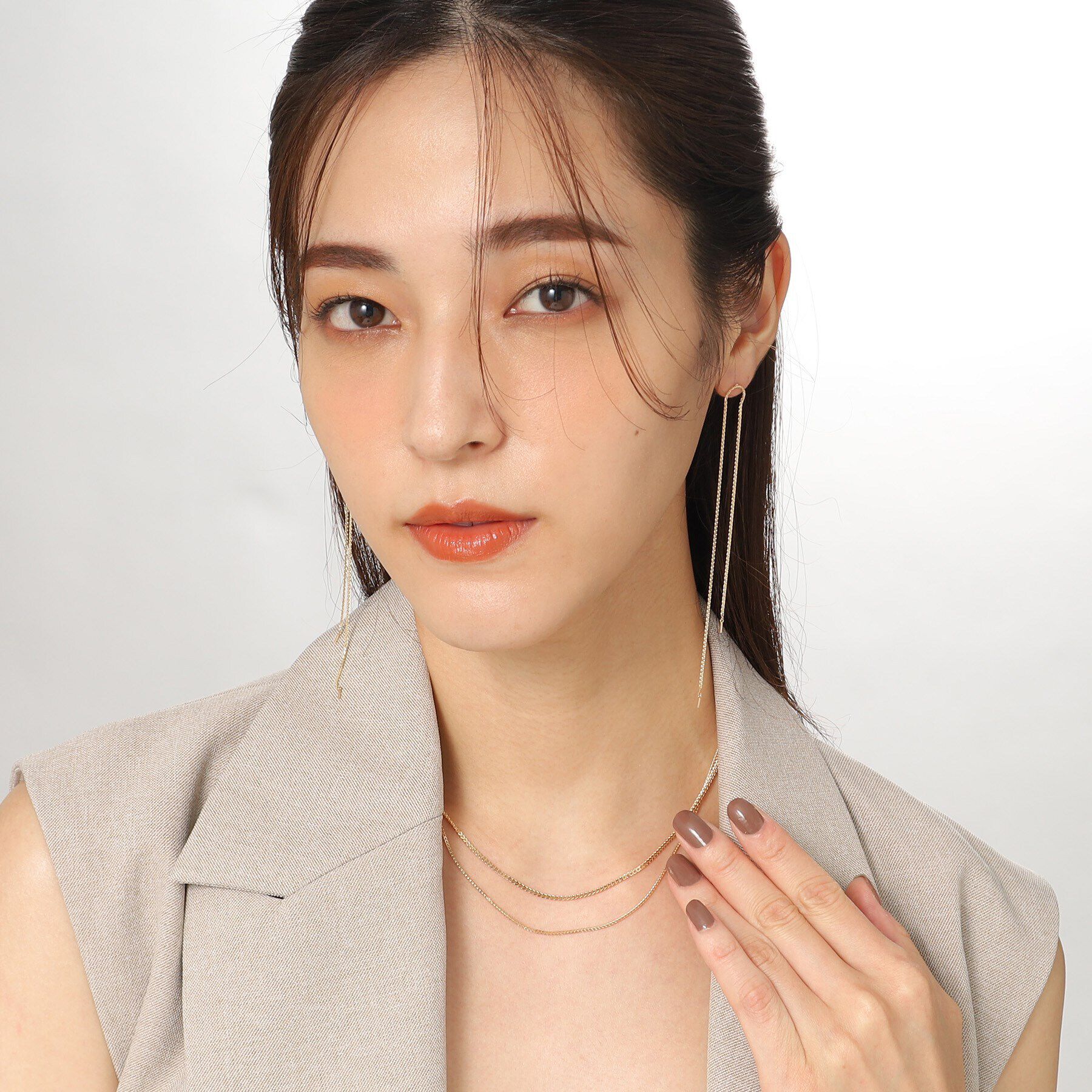 COCOSHNIK「K10スパイクトリプルターン スタッドピアス」|ピアス|