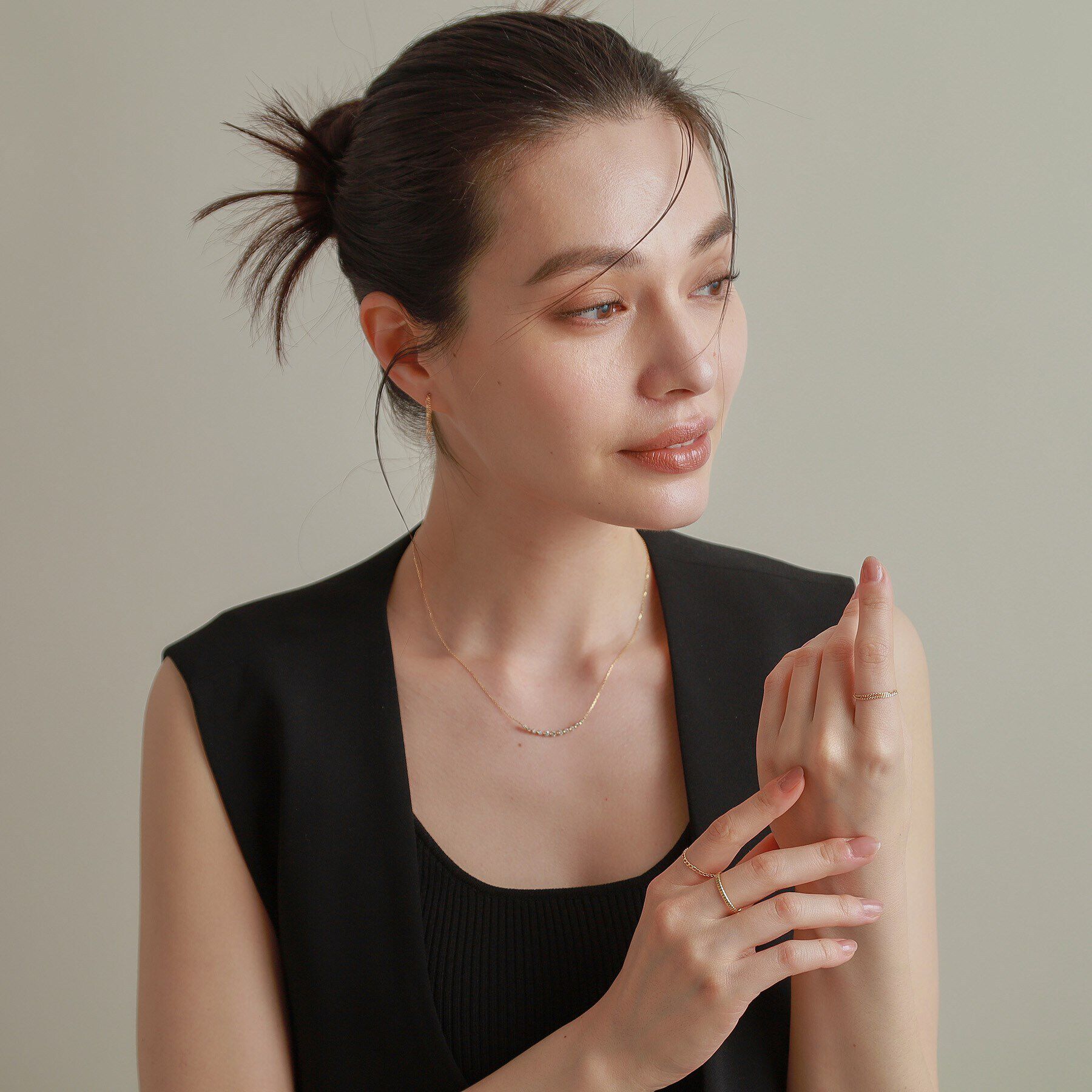 COCOSHNIK「K18ダイヤモンド グラデ11石 ネックレス」|ネックレス|