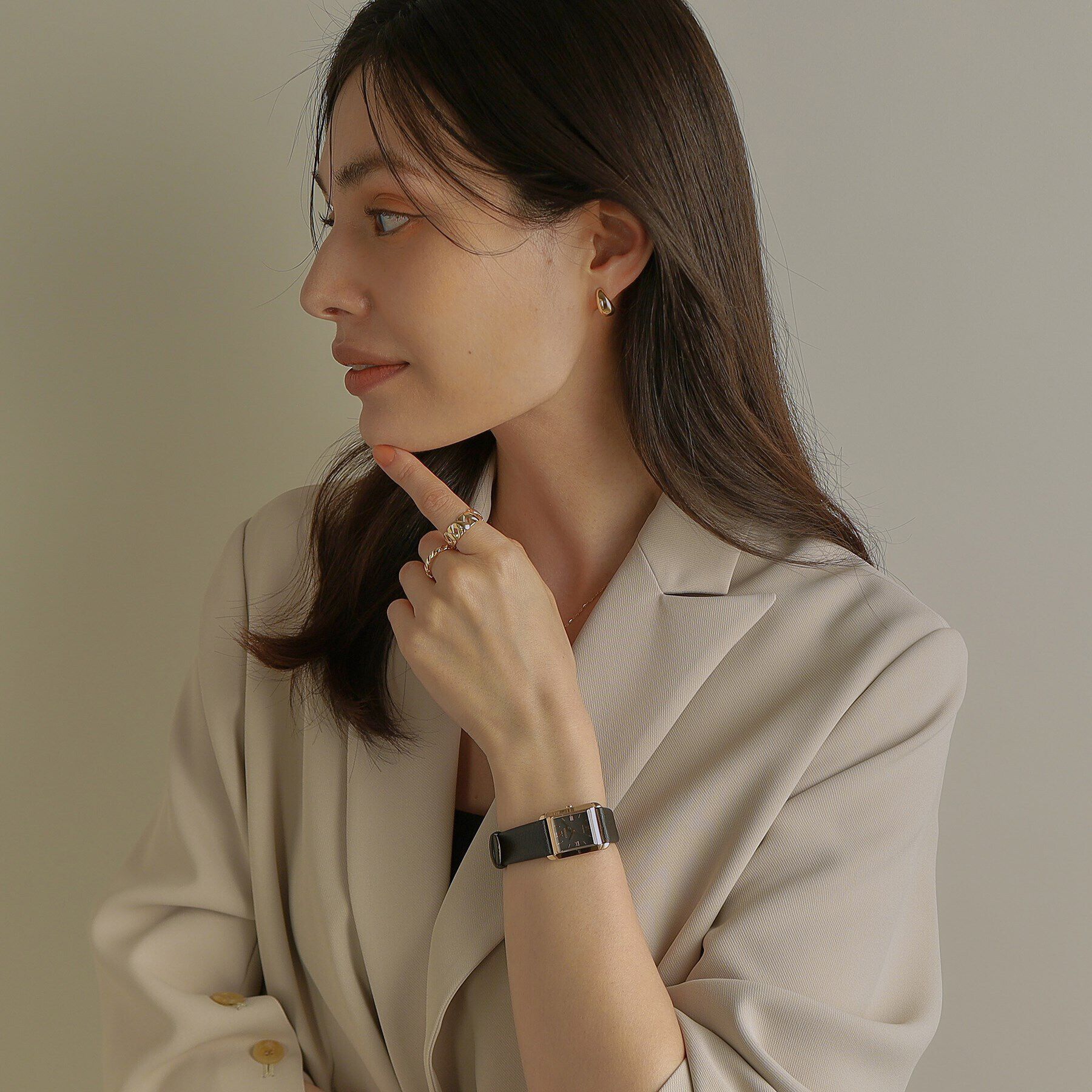 COCOSHNIK「RG シチズンL別注モデル スクエア チェンジャブルウォッチ（ブラック）」|腕時計|