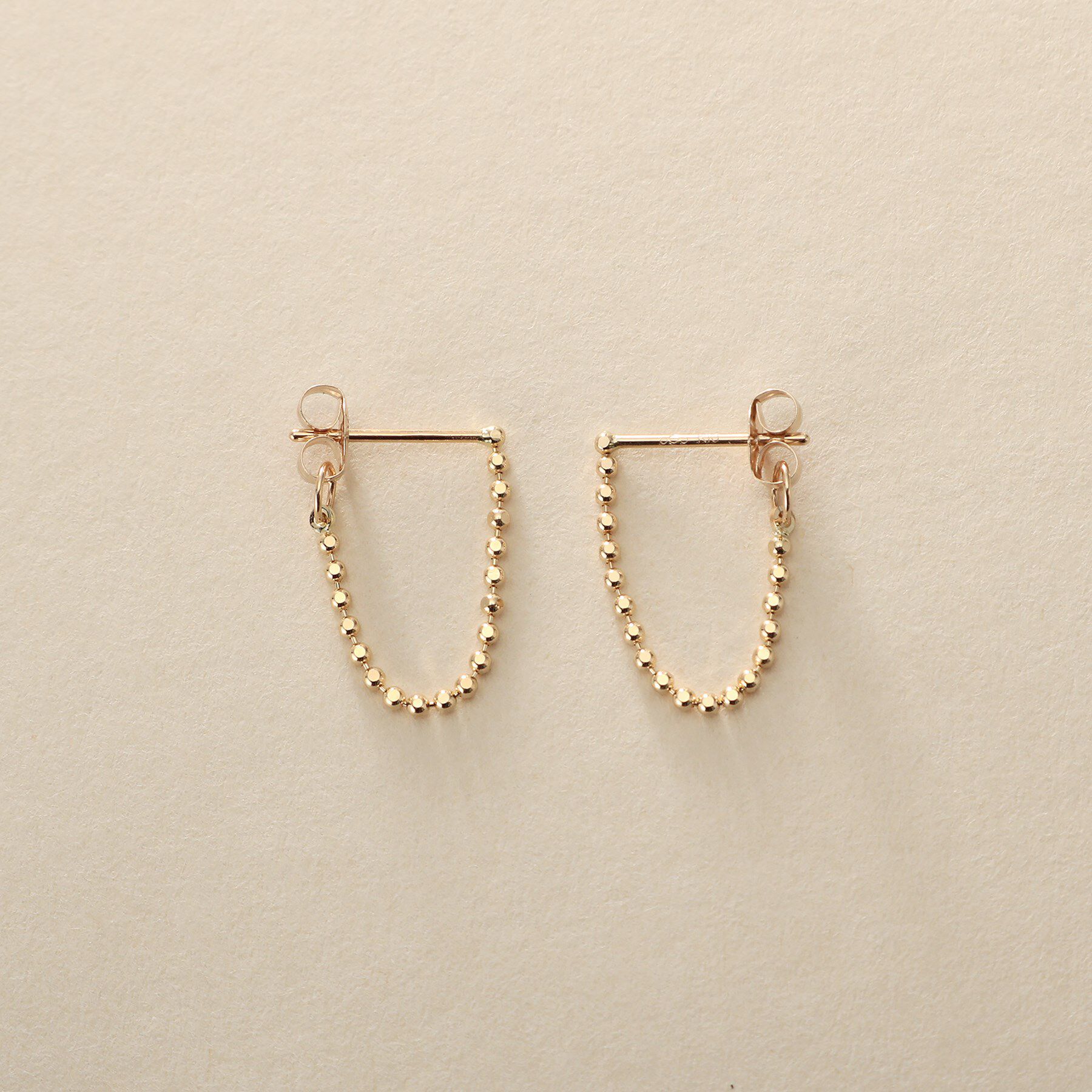 COCOSHNIK ONKITSCH「K10カットボールチェーン フープピアス」|ピアス|