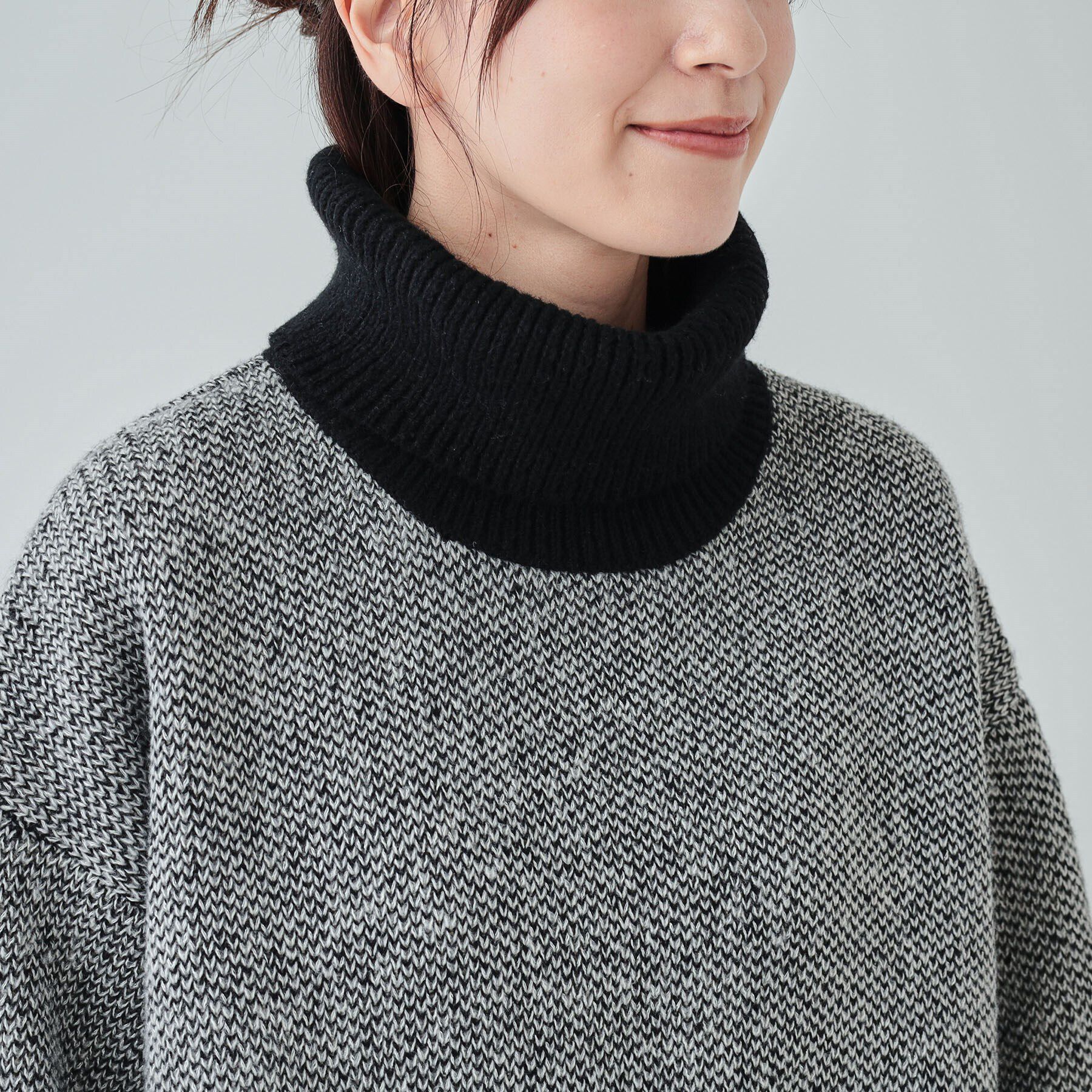 SHOO･LA･RUE「【S-LL】さりげないラメ感 配色ジャカード タートルネックニット」|ニット・セーター|