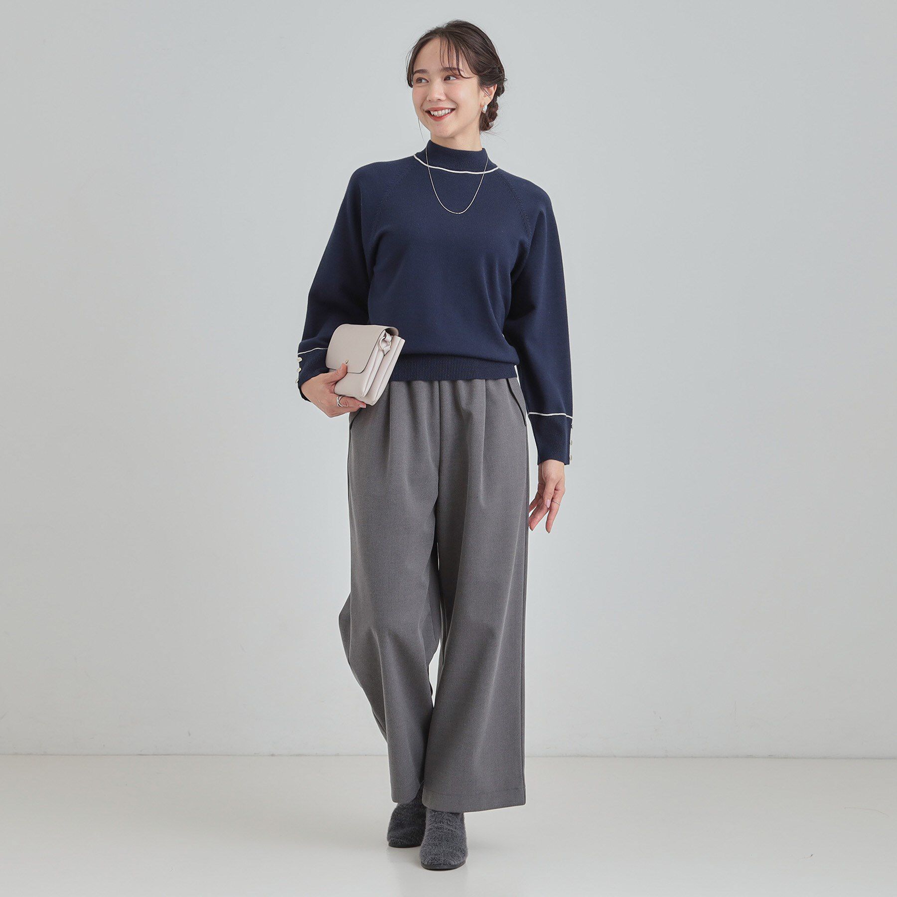 SHOO･LA･RUE「【洗濯機可/吸湿発熱】もちもちでチクチクしにくいハイネックニット」|ニット・セーター|