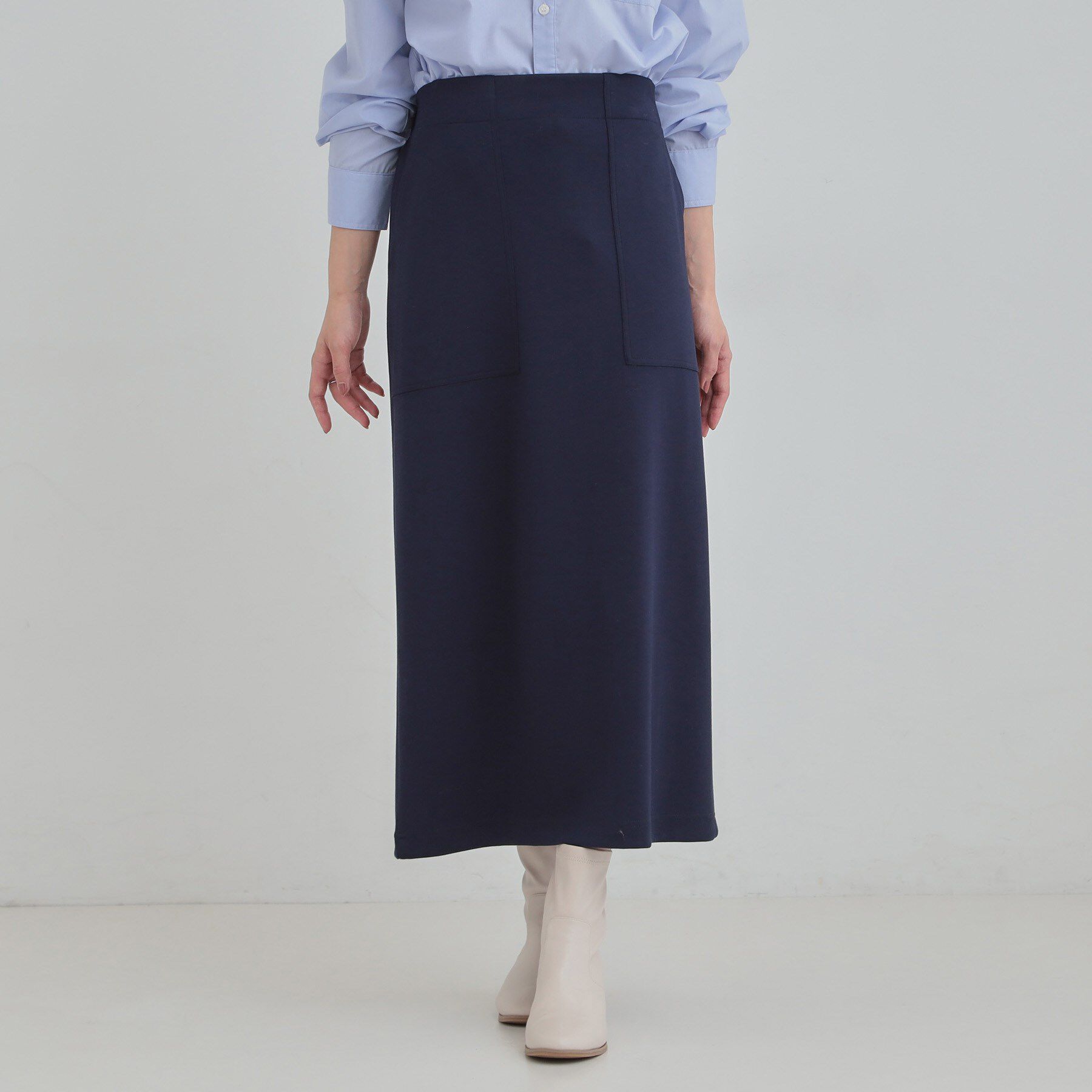 SHOO･LA･RUE「【セットアップ可/S-LL/なめらかタッチ】ベイカーナロースカート」|スカート|