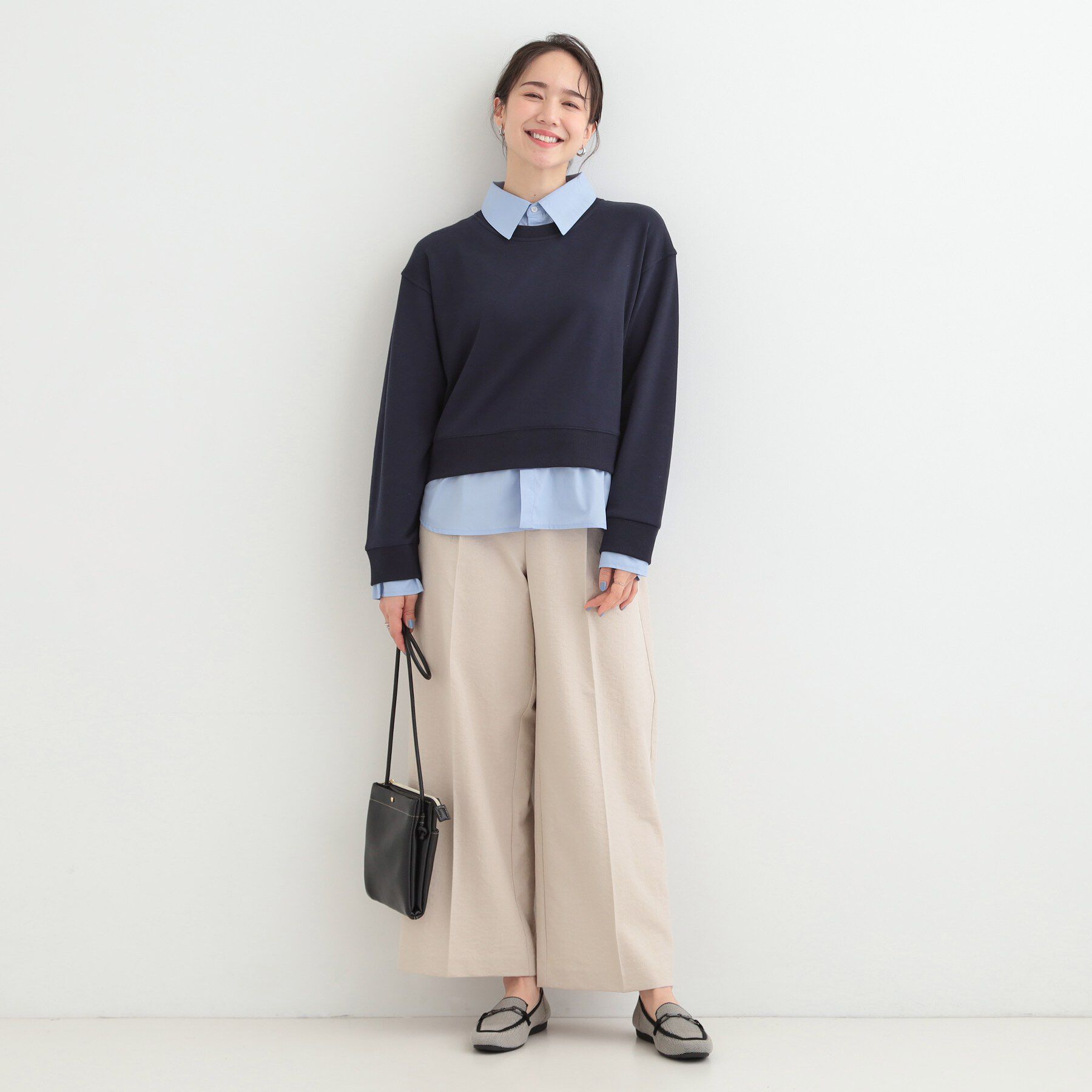 SHOO･LA･RUE「シャツレイヤード風 スウェット」|パーカー|