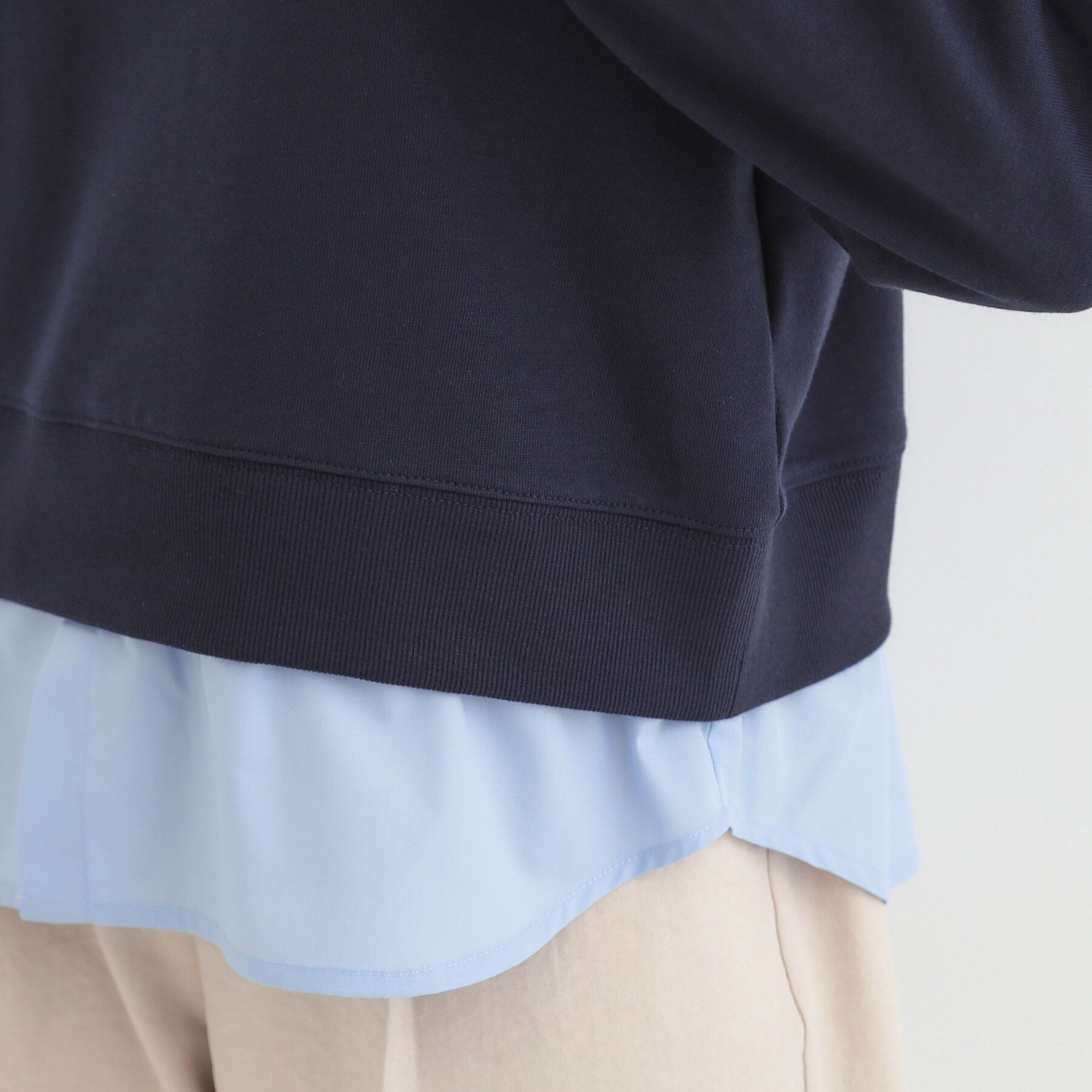 SHOO･LA･RUE「シャツレイヤード風 スウェット」|パーカー|