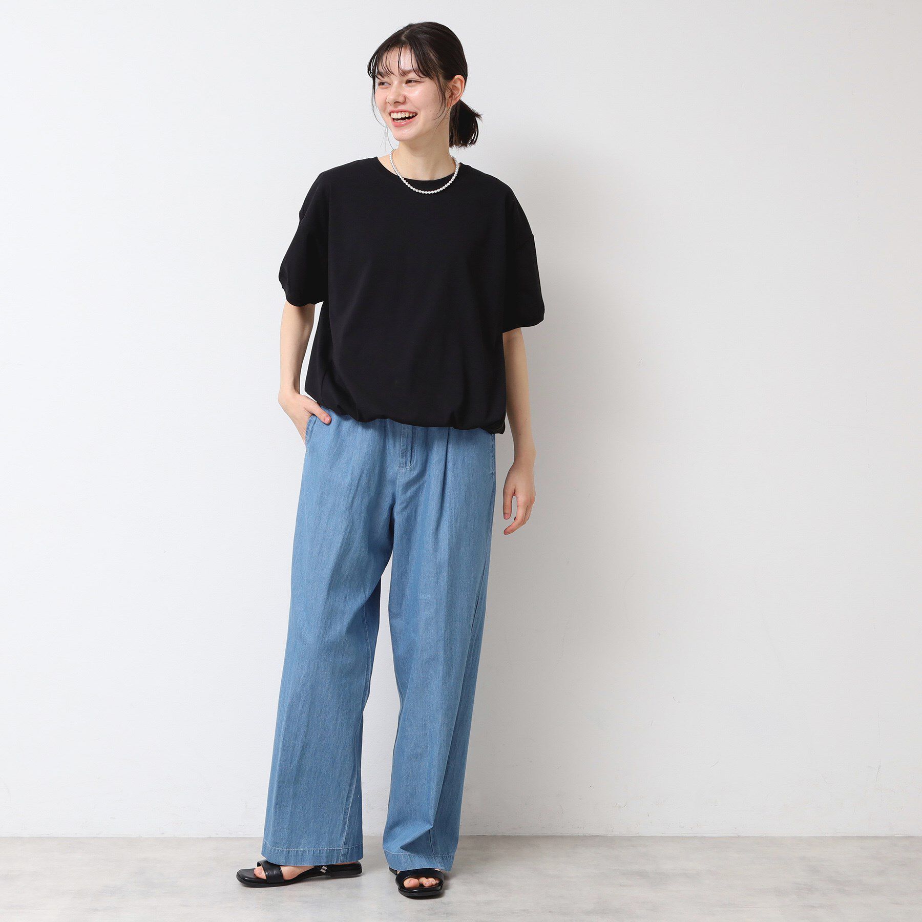 Dessin「【二の腕カバー/接触冷感/UV】ドローコードカットソー（XS～L）」|Tシャツ・カットソー|