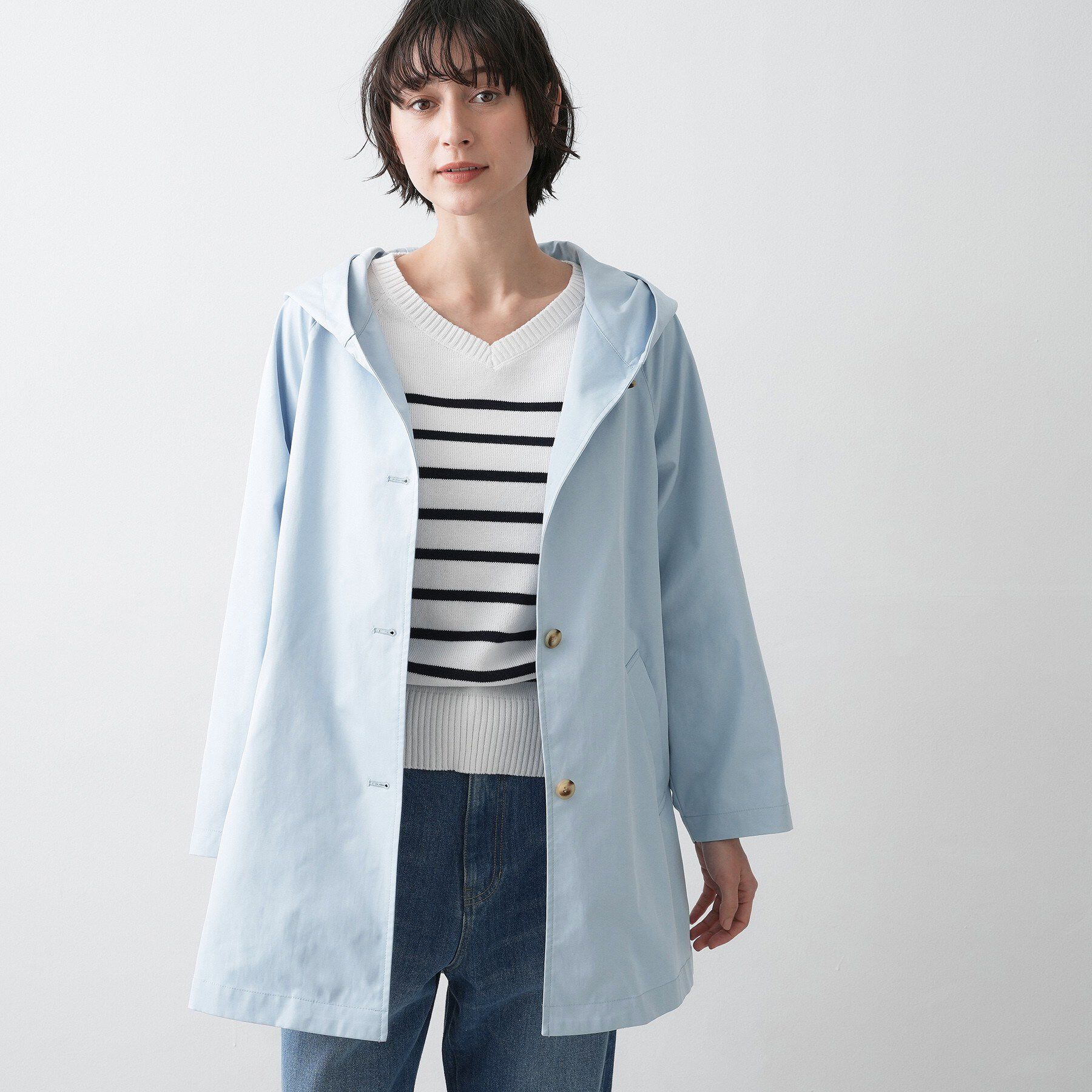 Dessin「【洗える】フードトレンチコート」|その他|サックスブルー(09