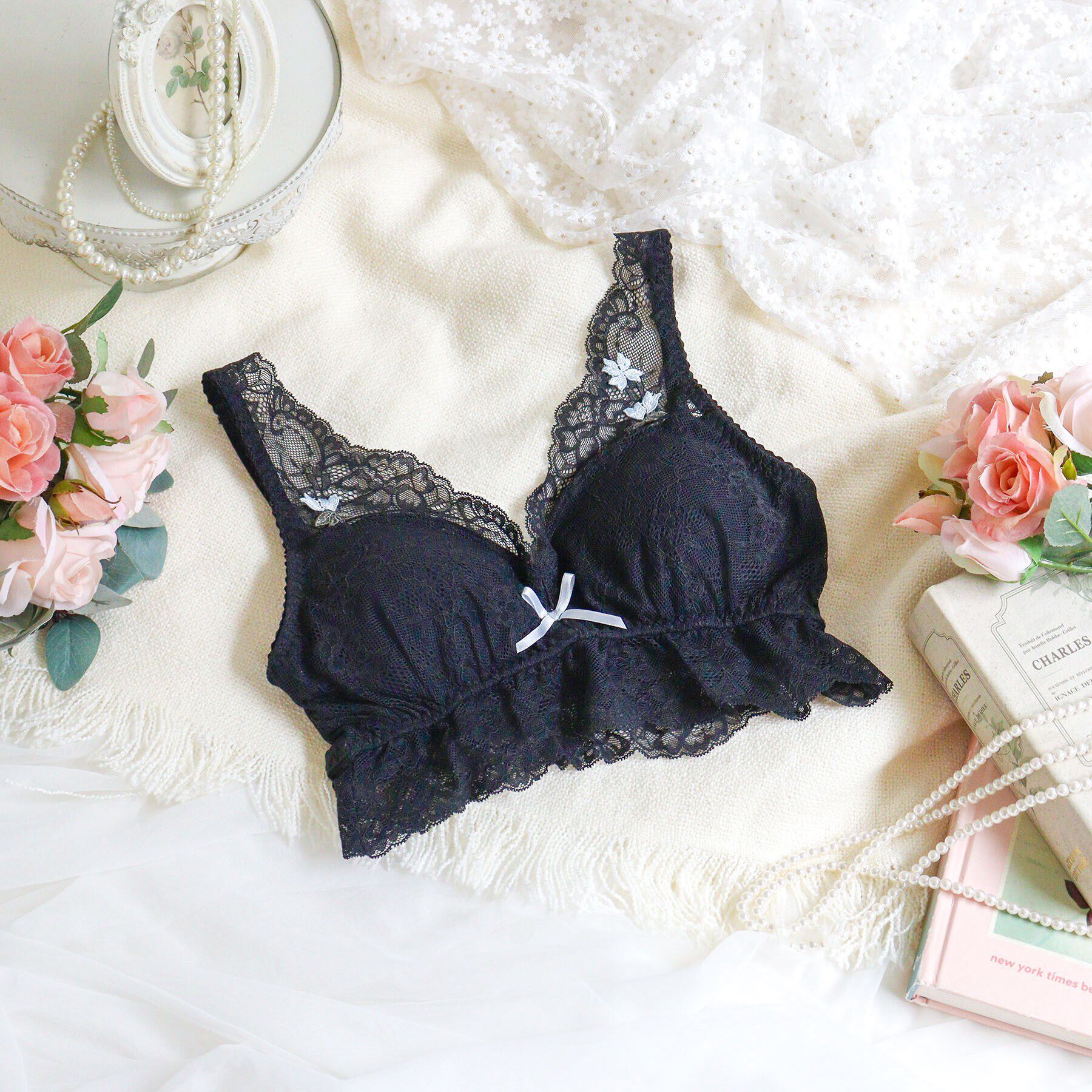 Risa Magli「エルマ おやすみブラ」|インナー|ブラック(019)