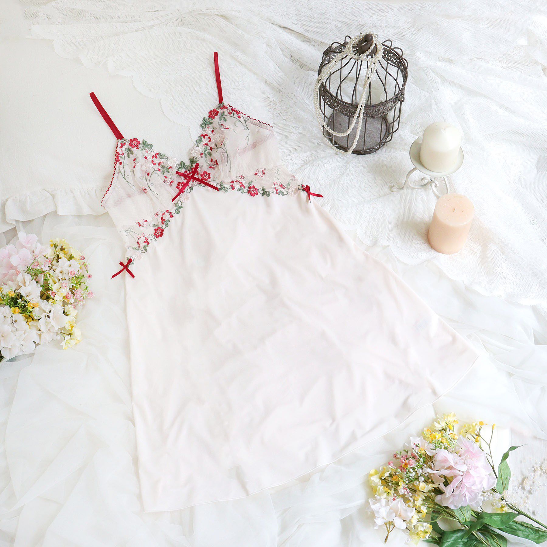 Risa Magli「ナヨン スリップ」|キャミソール|レッド(061)