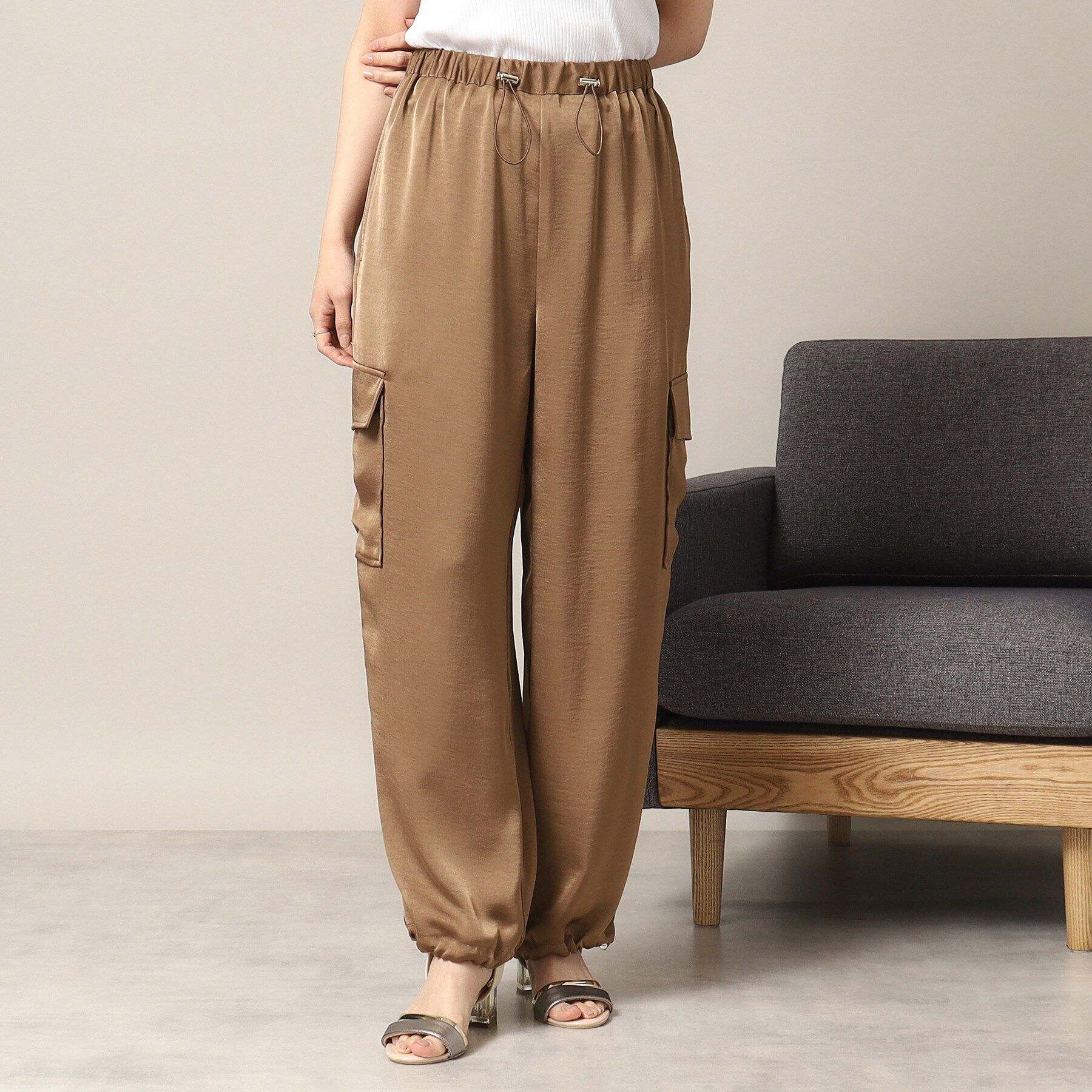 ITS&rsquo;DEMO「【ウエストゴム／手洗い可】サテンパンツ」|その他|