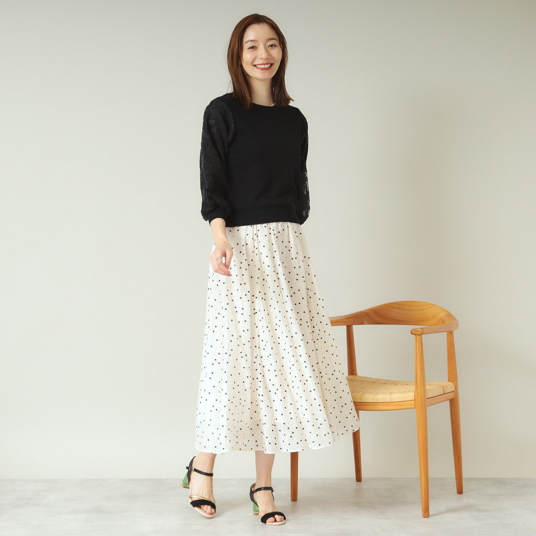 ITS&rsquo;DEMO「【通勤／手洗い可】袖レースニット」|ニット・セーター|